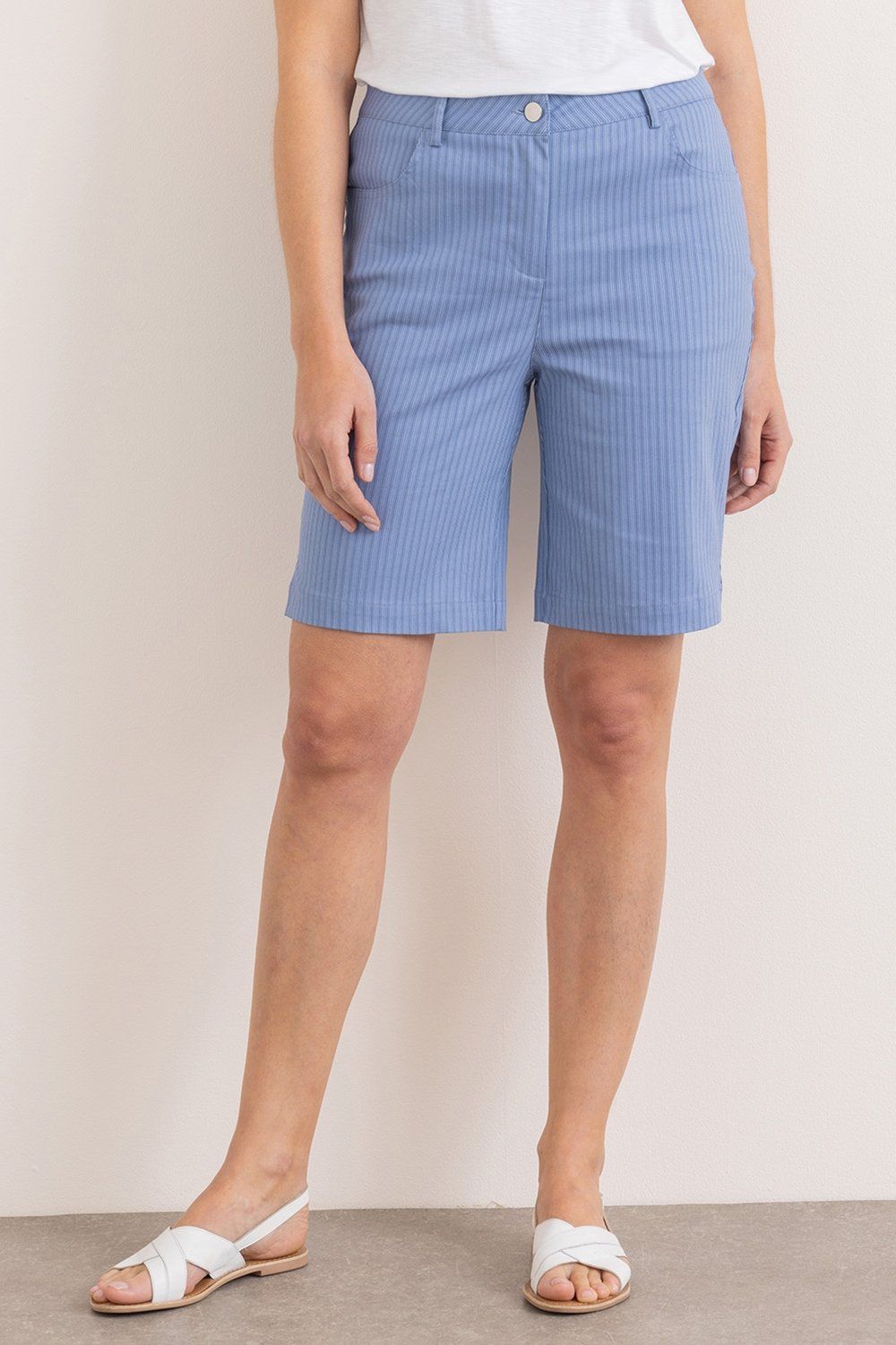 Klass. Striped Cotton Blend Shorts