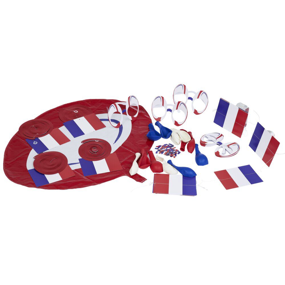Décoration fête de rugby bleu blanc rouge