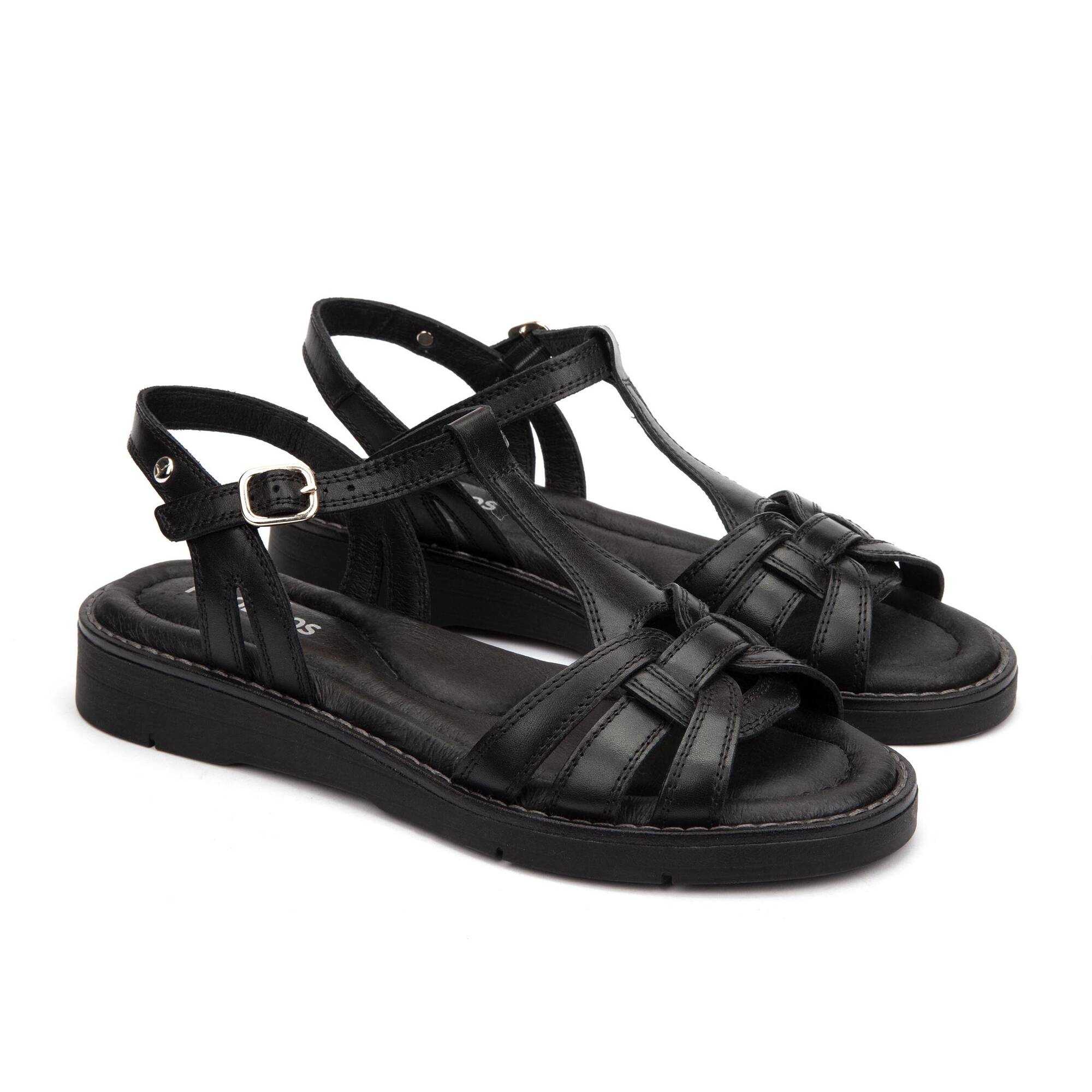 ROQUETAS - Sandalias planas con hebilla para mujer