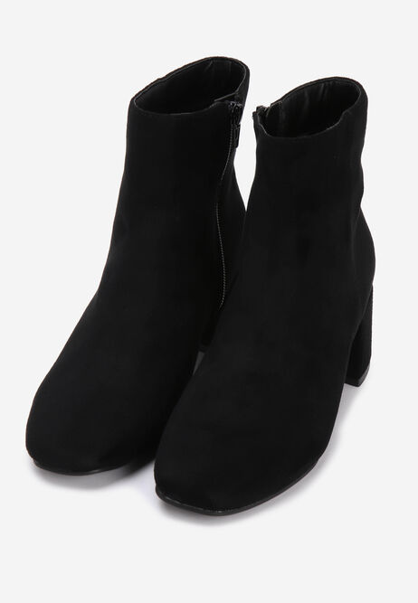 Womens Black Block Heel Ankle Boots