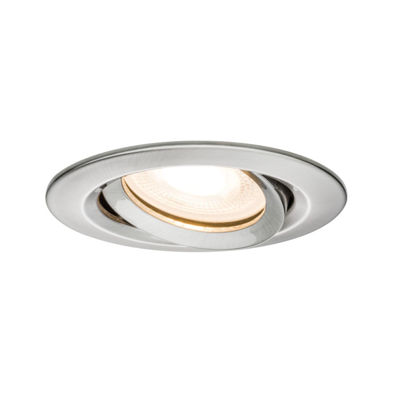 Spot encastrable LED Nova Plus acier brossé GU10 blanc chaud IP65 7 W PAULMANN