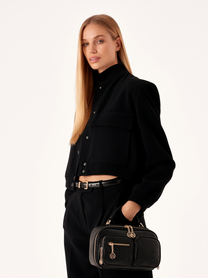 Ladies' narrow leather belt with square buckle