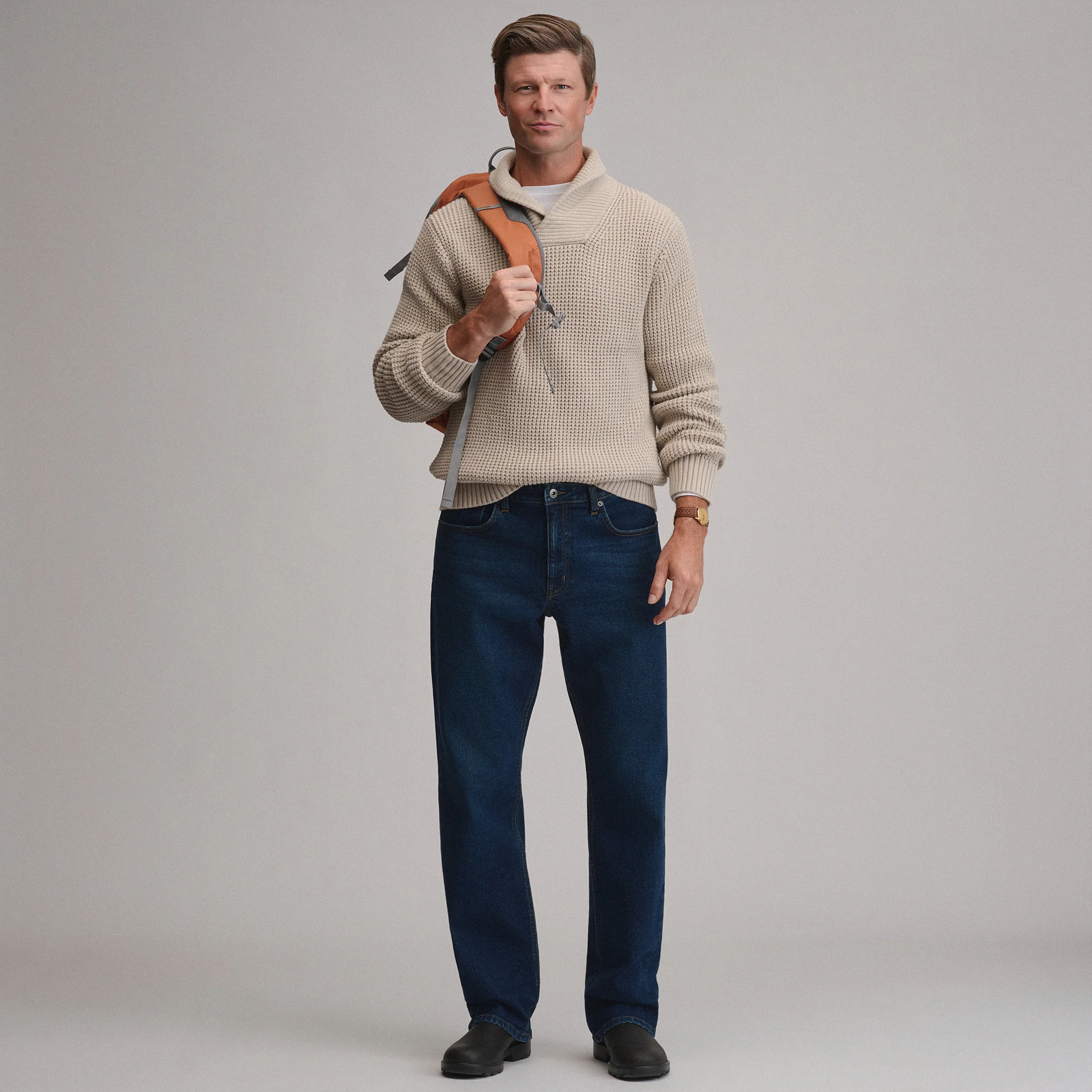 Men's Holiday Festive Shawl-Neck Sweater