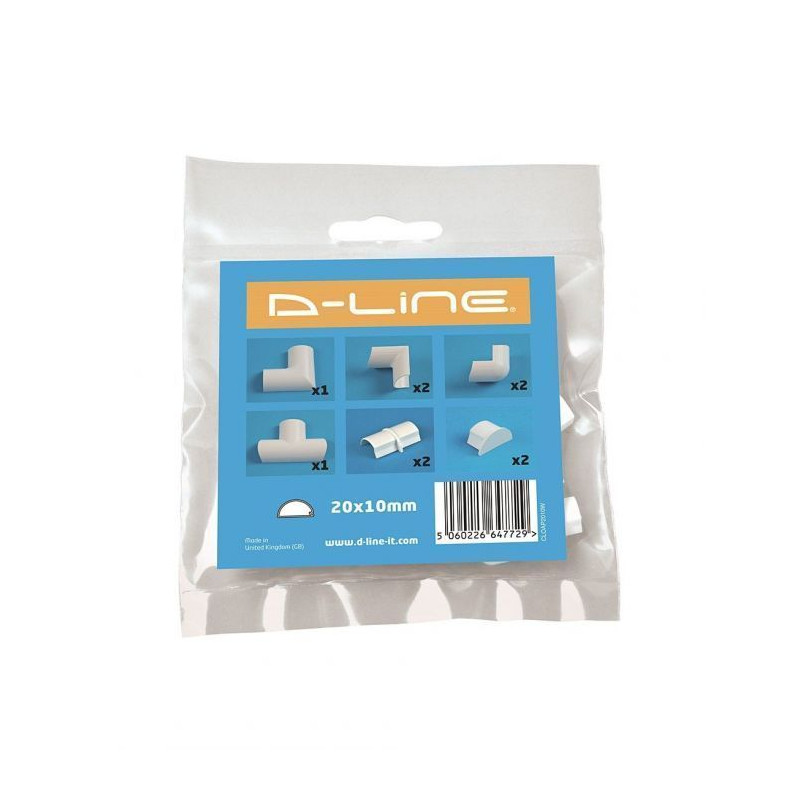 Set d'accessoires pour goulotte demi ronde blanche D-LINE