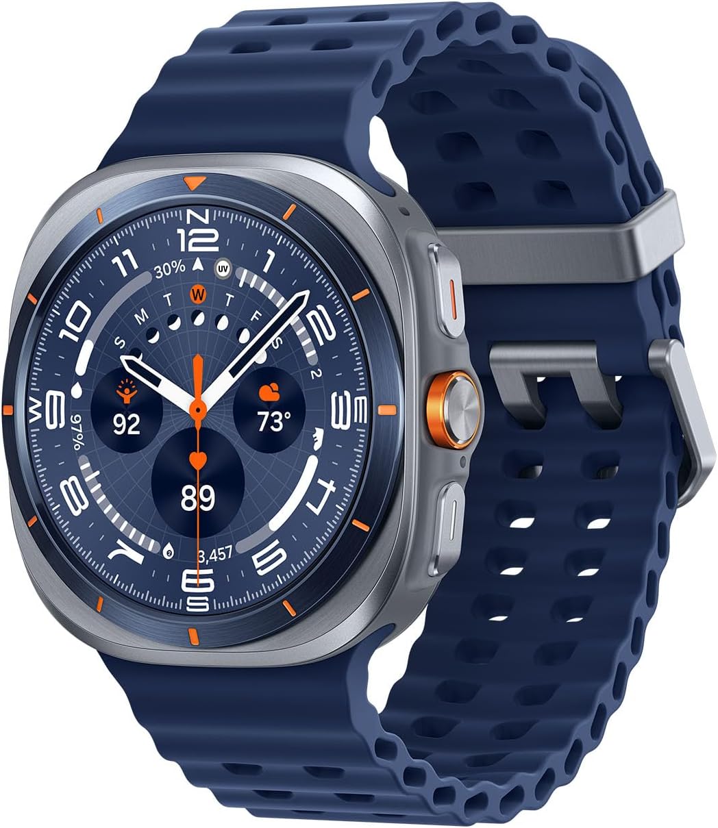 Samsung Galaxy Watch Ultra (2025) 47mm LTE Smartwatch  Titanium Casing  Advanced Sleep Coaching  Running Coach  Energy Score  Heart Rate Tracking  GPS  Titanium Blue [US Version  2 Yr Warranty]