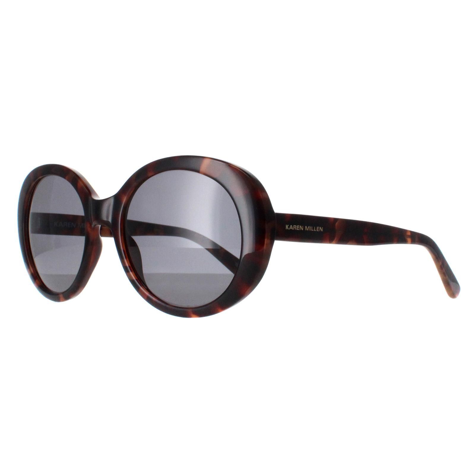 Karen Millen Oval Dark Tortoise Dark Grey KM5051