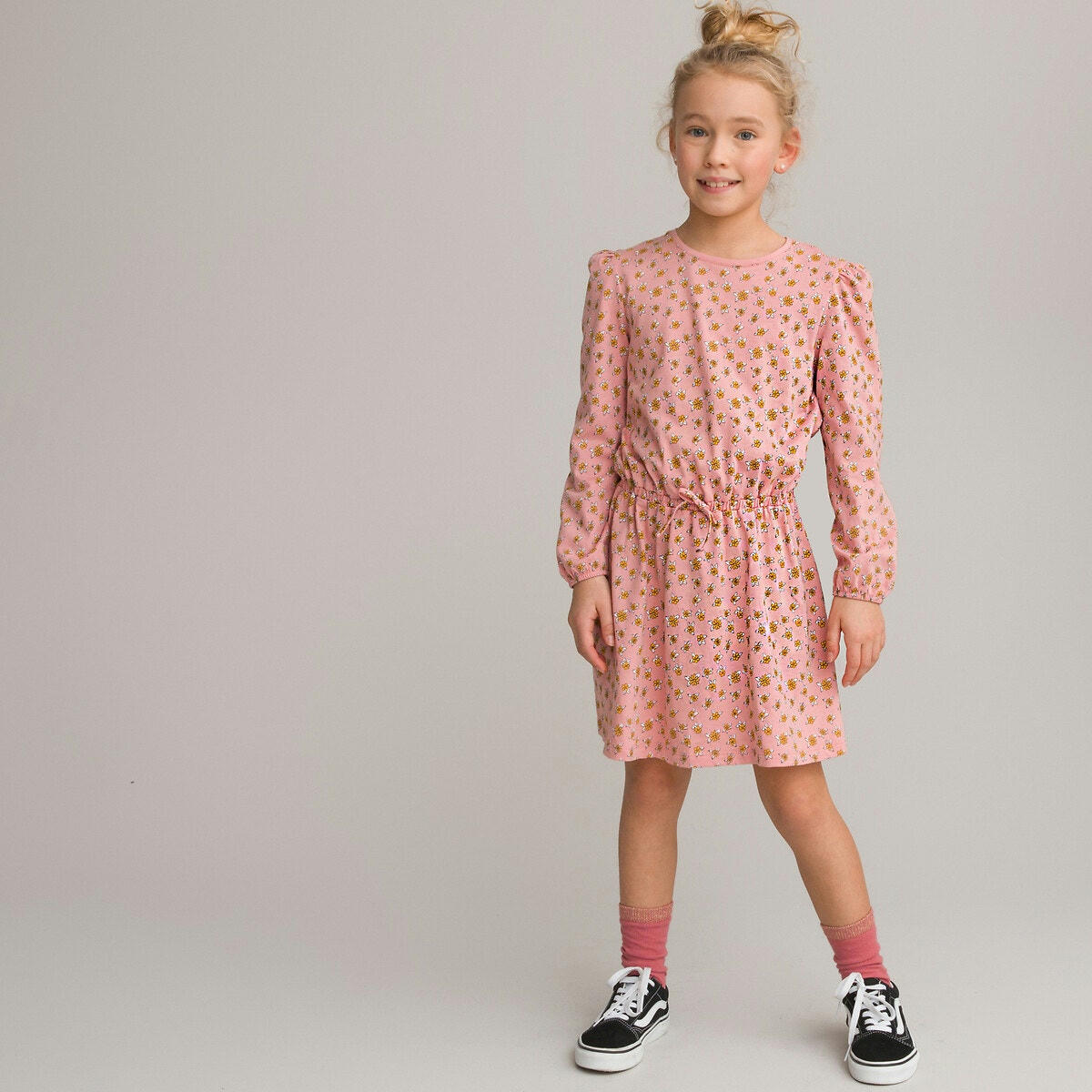 Robe manches longues, imprimé fleurs