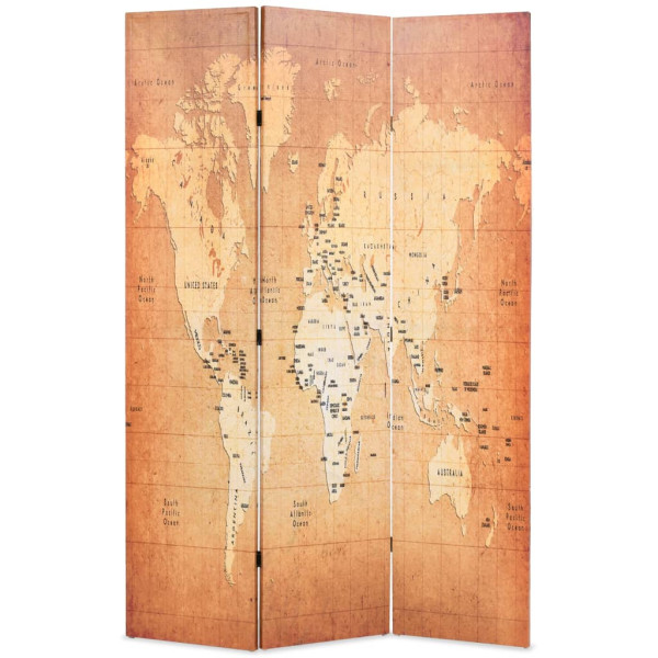 Parawan Składany Dekoracyjny Parawan Panelowy Mapa Świata 120x170 cm