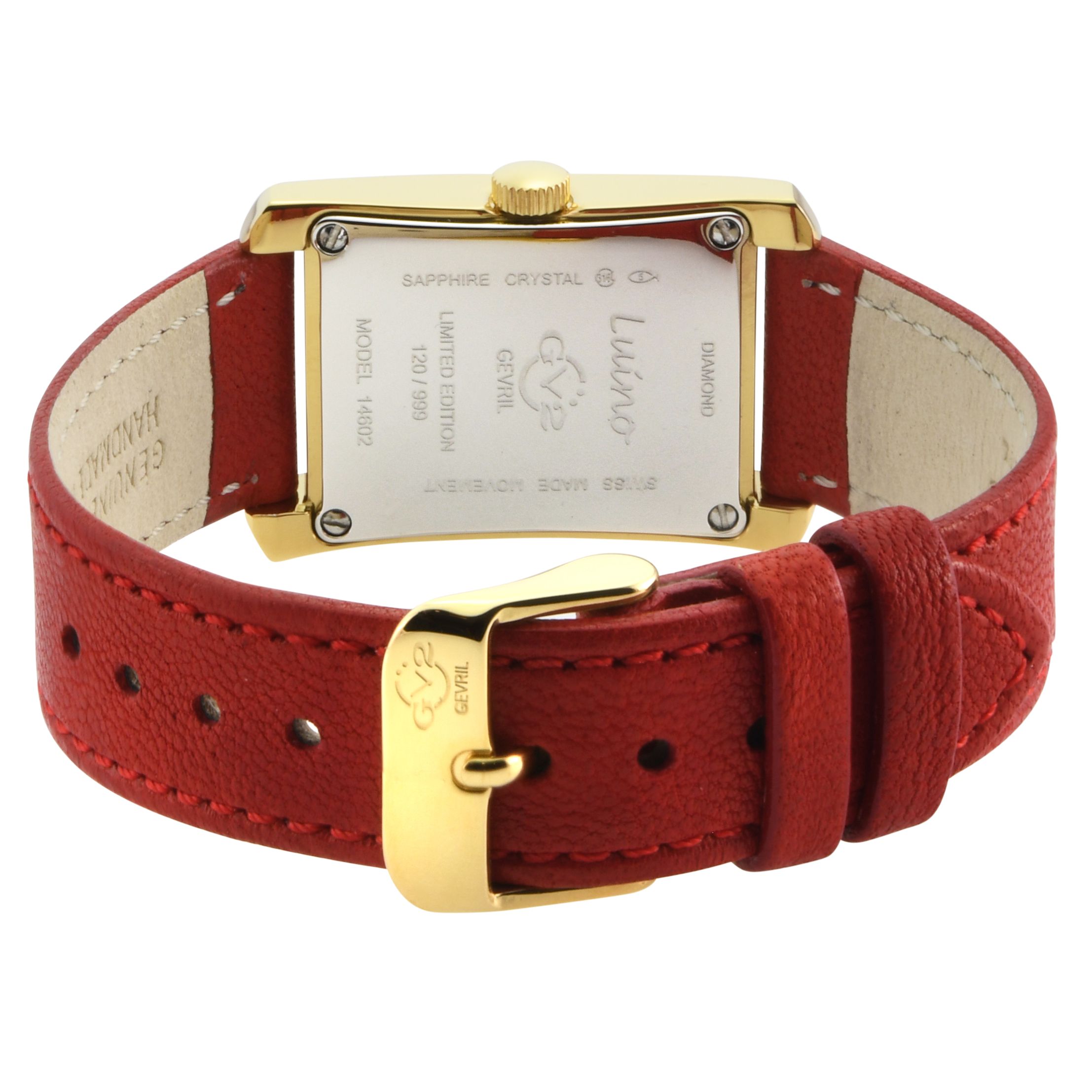 GV2 Luino Diamond 14602 Leather Swiss Quartz Watch