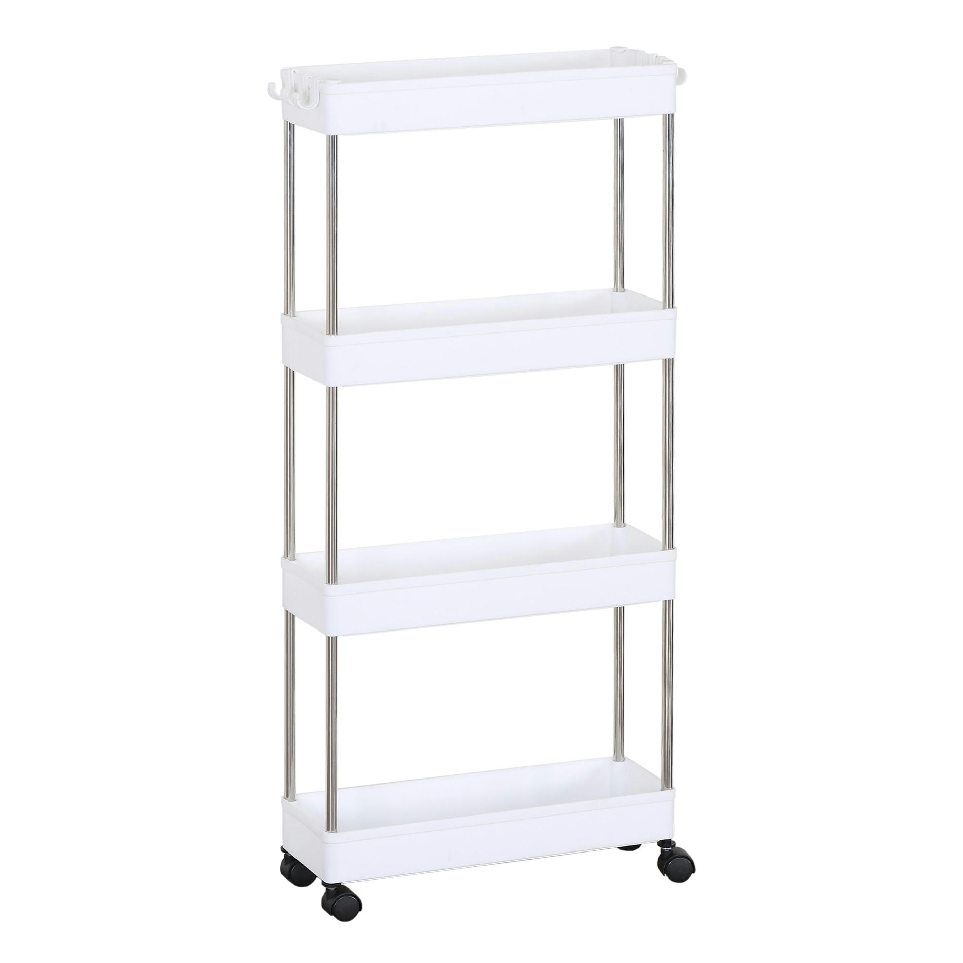 EASY LIFE - Chariot cuisine avec roues 40x13x85 cm en plastique blanc