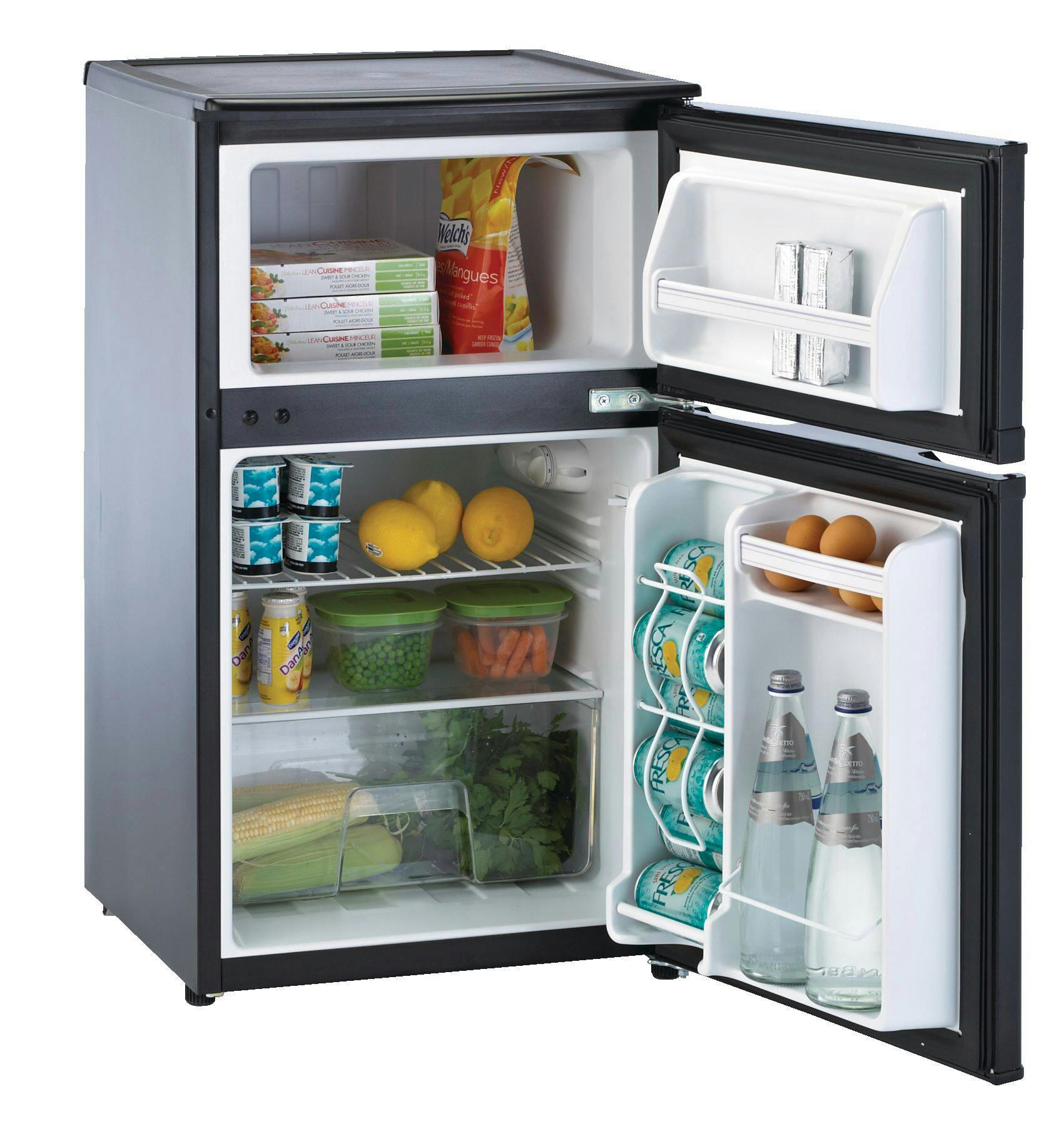 MASTER Chef Energy Star 2-Door Top Freezer & Refrigerator with Reversible Door for Dorms/Bedroom, 3.1-cu.ft., Black