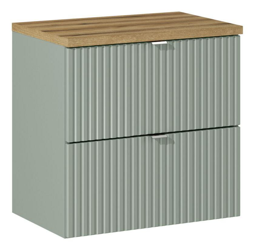 SZAŁWIOWA szafka z blatem 60 cm LINE REED GREEN z szufladami