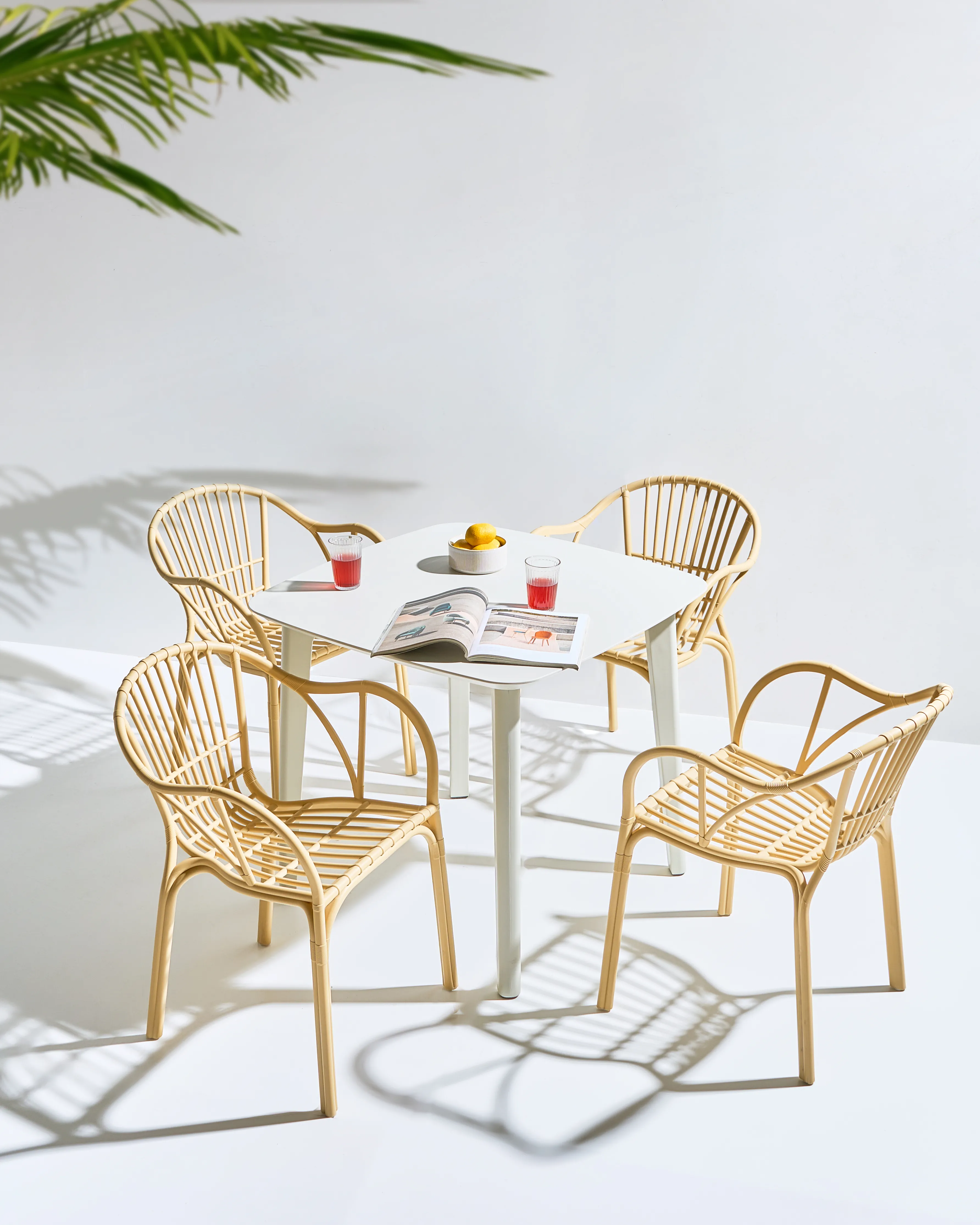 Set of 4 Garden Chairs ANDORA Beige