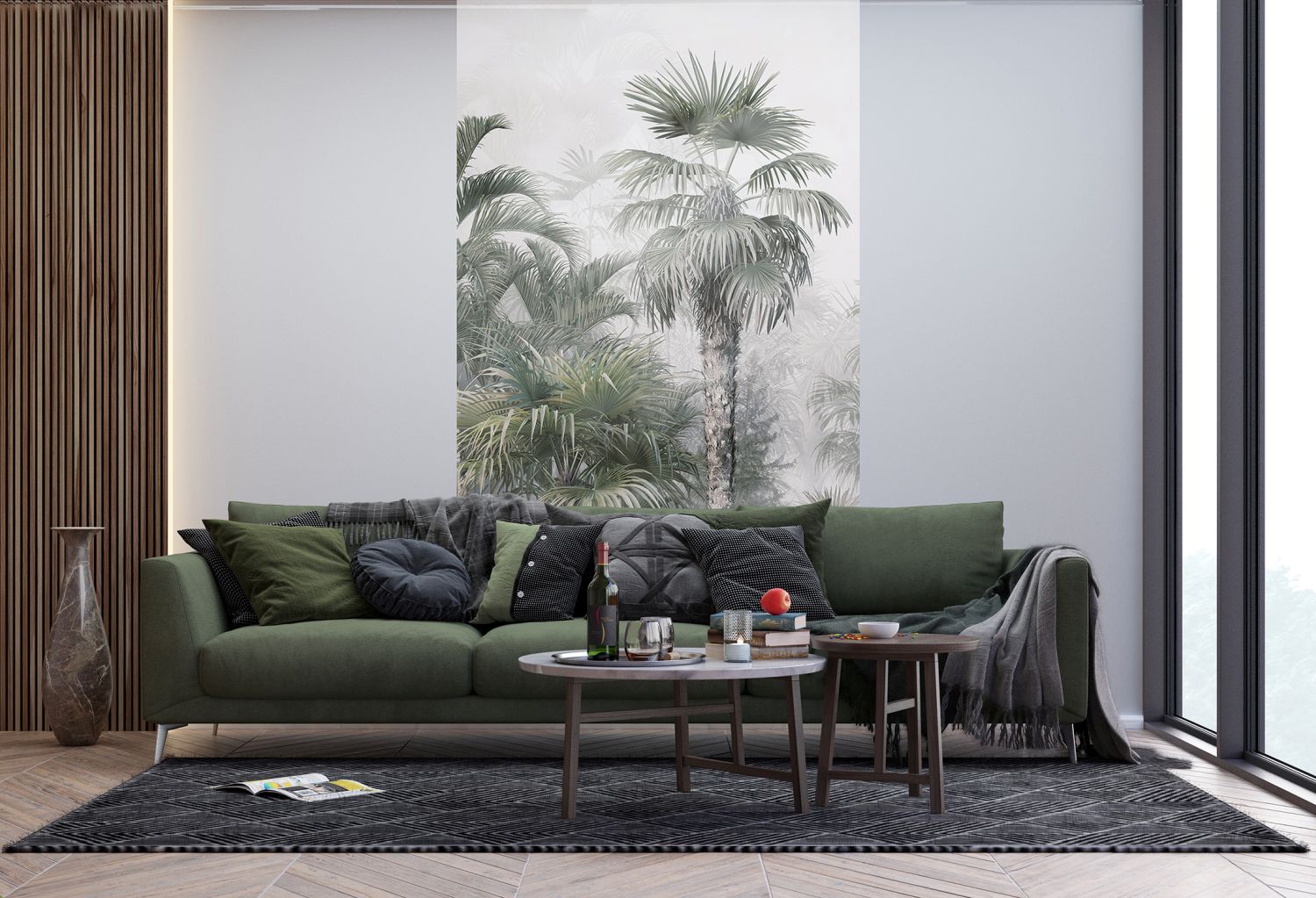 Sanders & Sanders fotobehang tropisch landschap met palmbomen groen 270 x 150 cm 601219