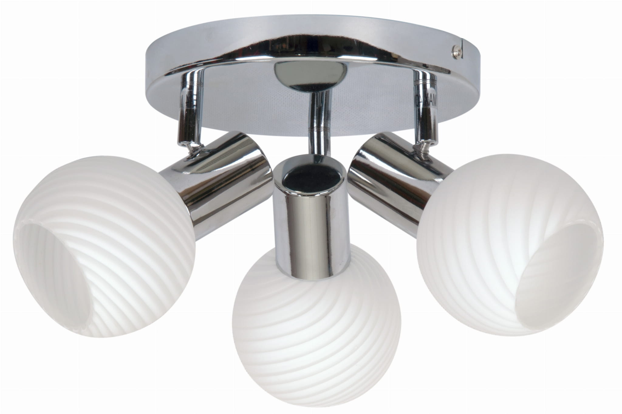 Lampa sufitowa chromowana biała TURNO 3xE14x40W wym: 18x36x36 cm Candellux