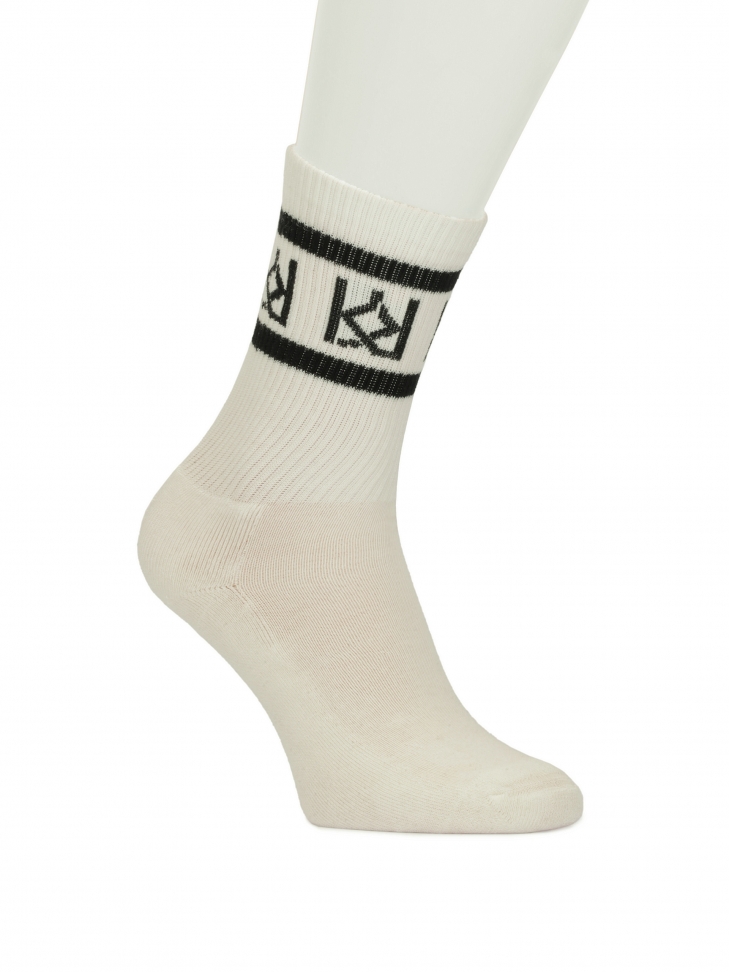 White combed cotton socks