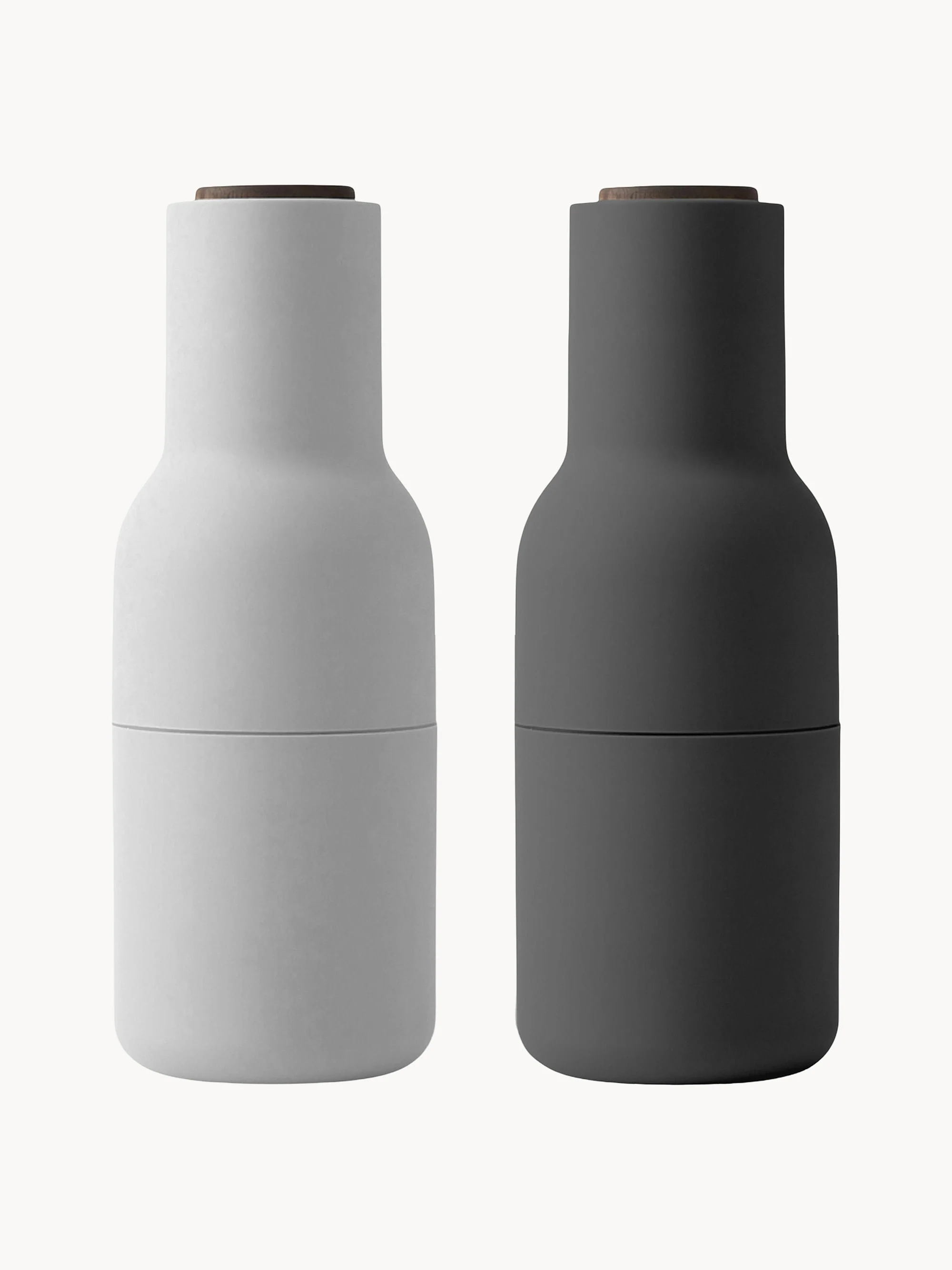 Salz- und Pfeffermühlen Bottle Grinders mit Walnussholz-Deckeln, 2er-Set