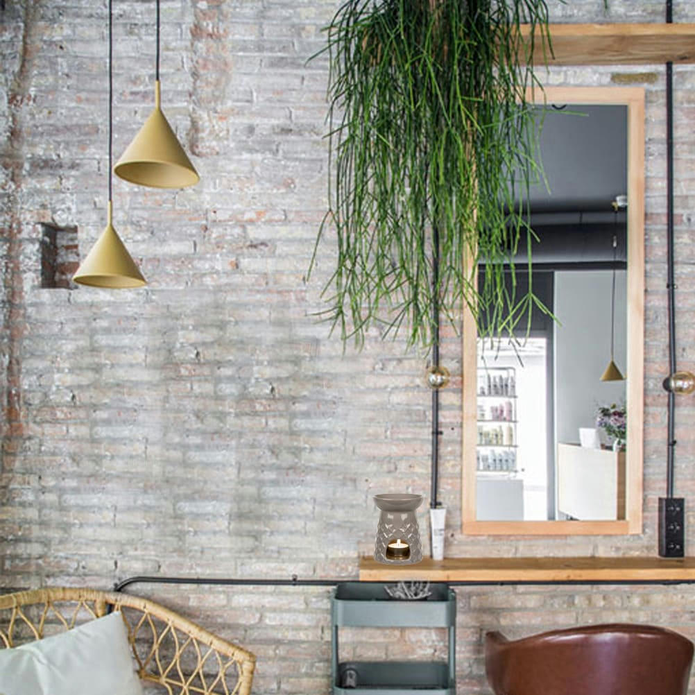 - Brûle-Parfum gris en céramique