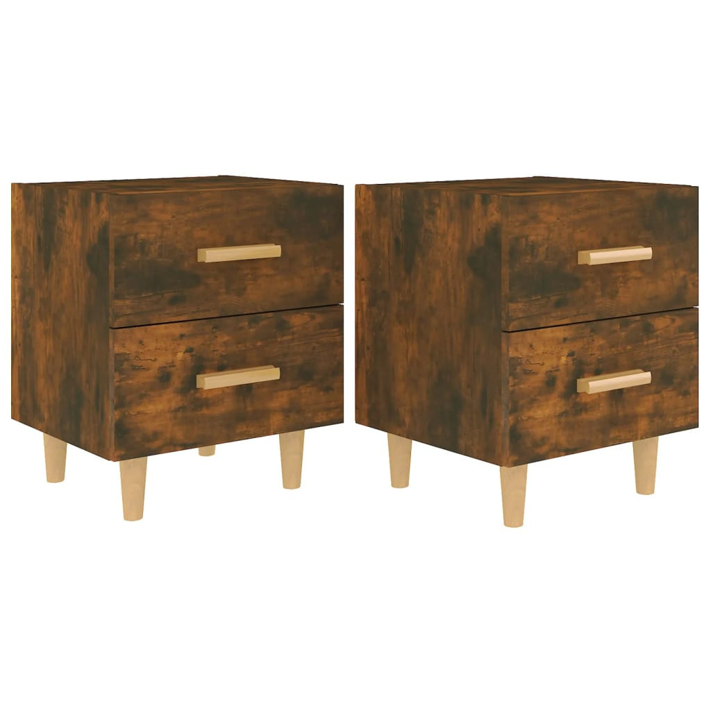 2x Szafka Nocna Stolik Komoda Brązowa z Szufladą Do Sypialni 40x35x47,5 cm