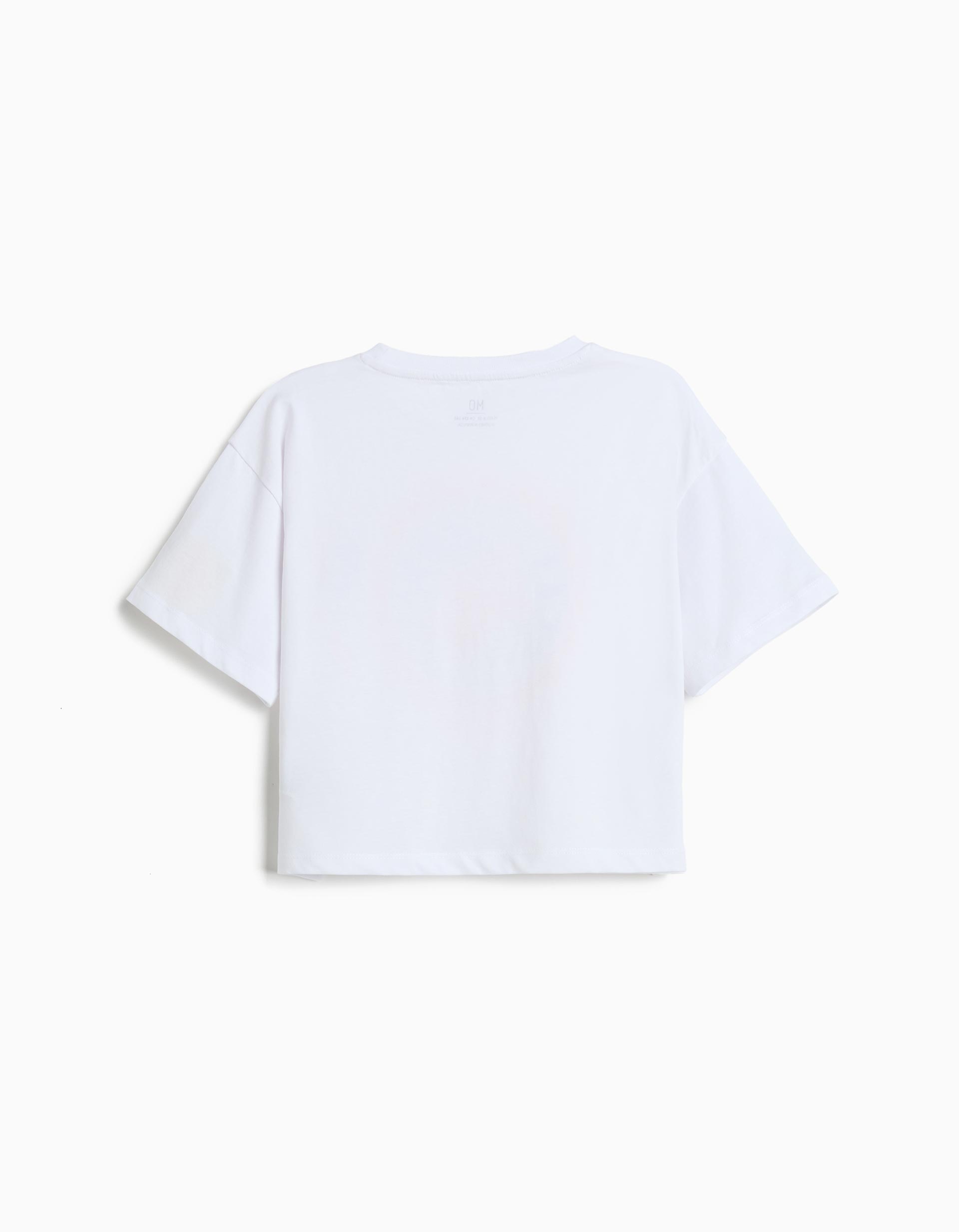 T-shirt Estampada, Menina, Branco
