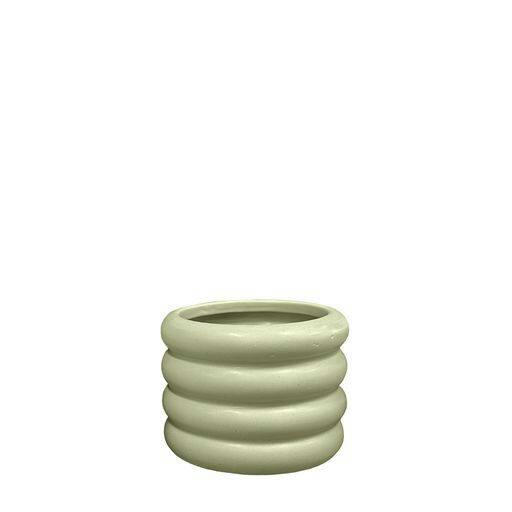 Wave Ripple Indoor Decorative Planter, 4-in, Sage Green