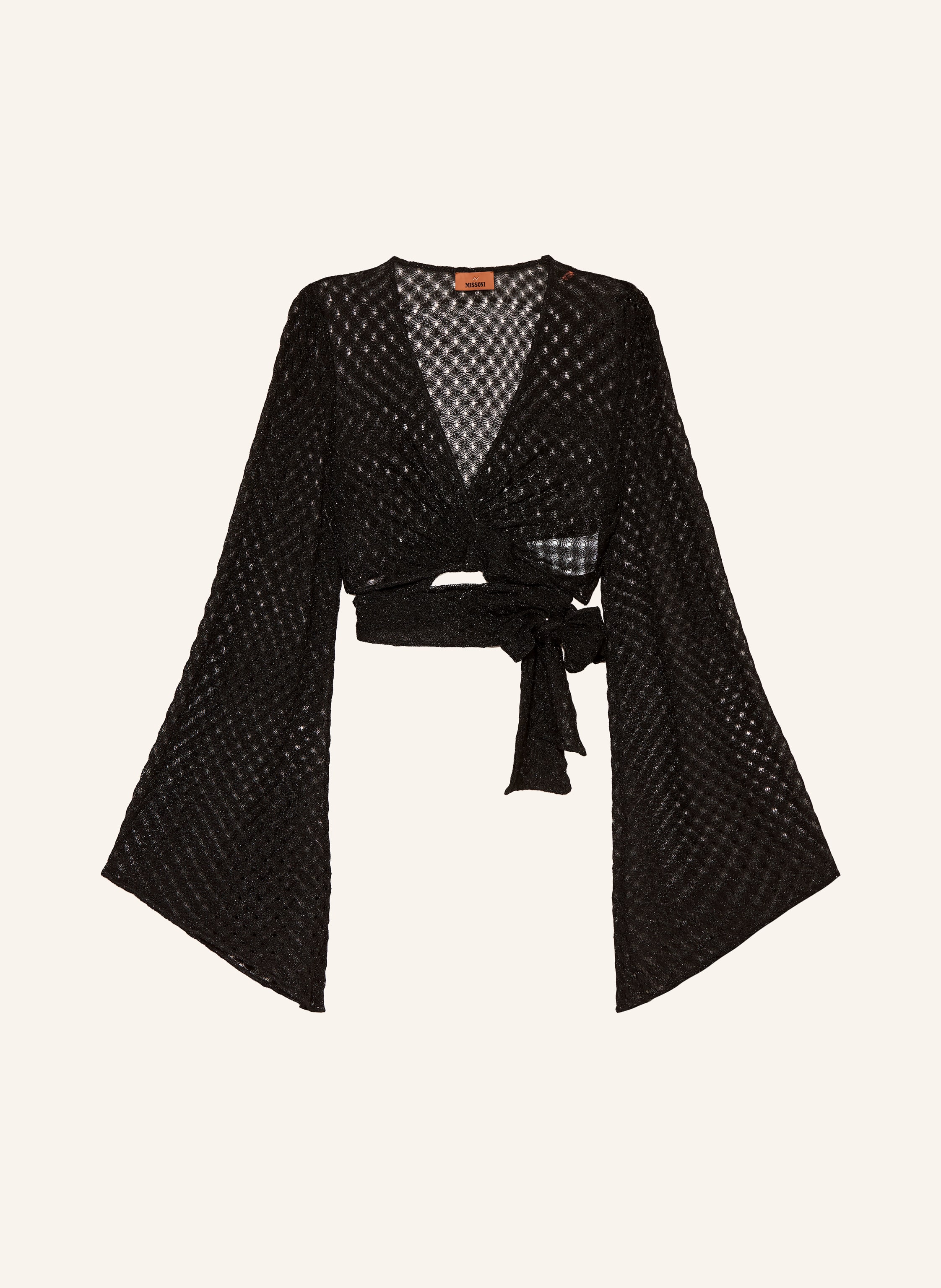 MISSONI Cropped-Wickelbluse mit Glitzergarn