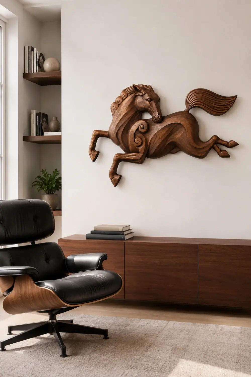 Horse Wood Sculpture #QA011