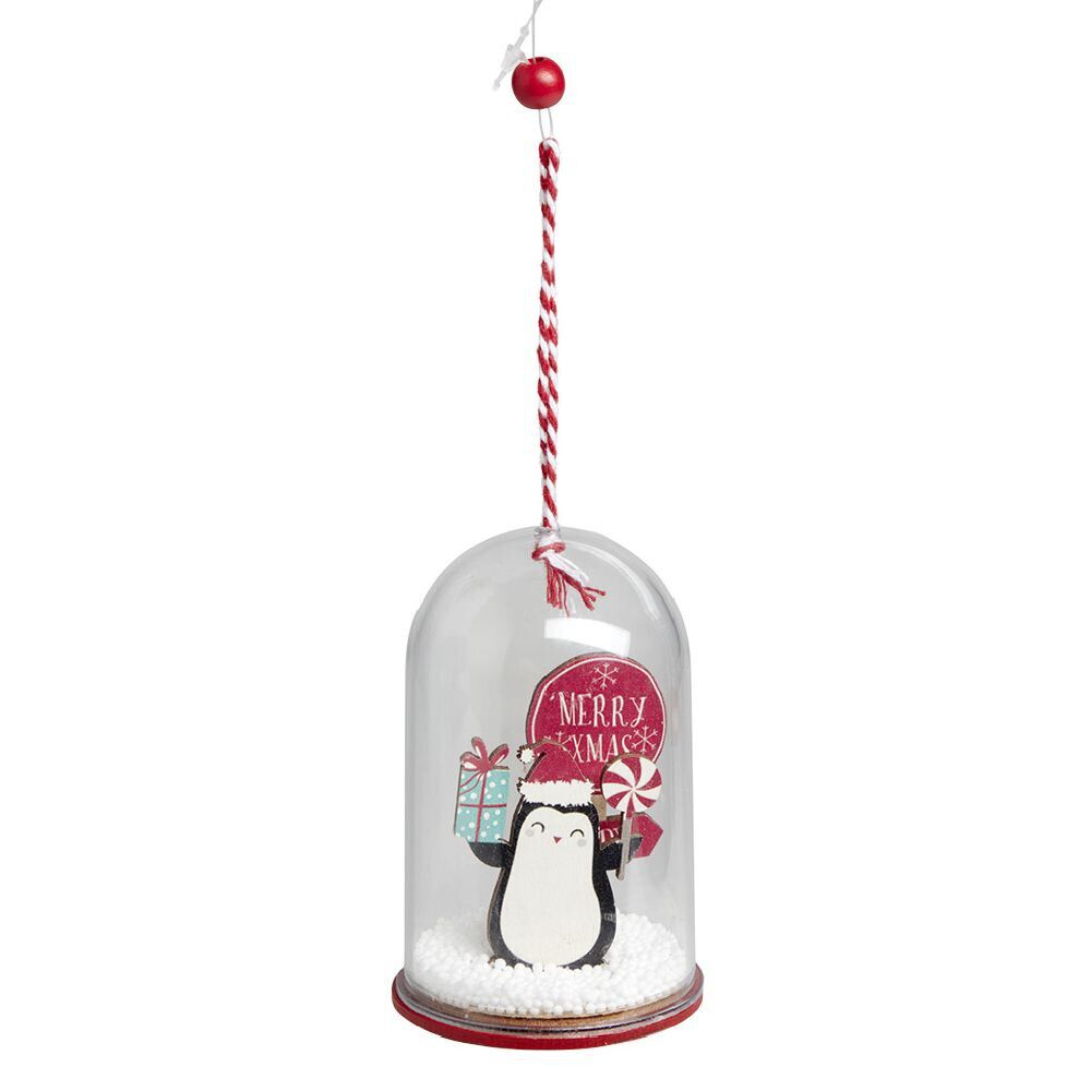 Cloche à suspendre déco No&euml;l avec personnage en bois Ø6xH10,5cm