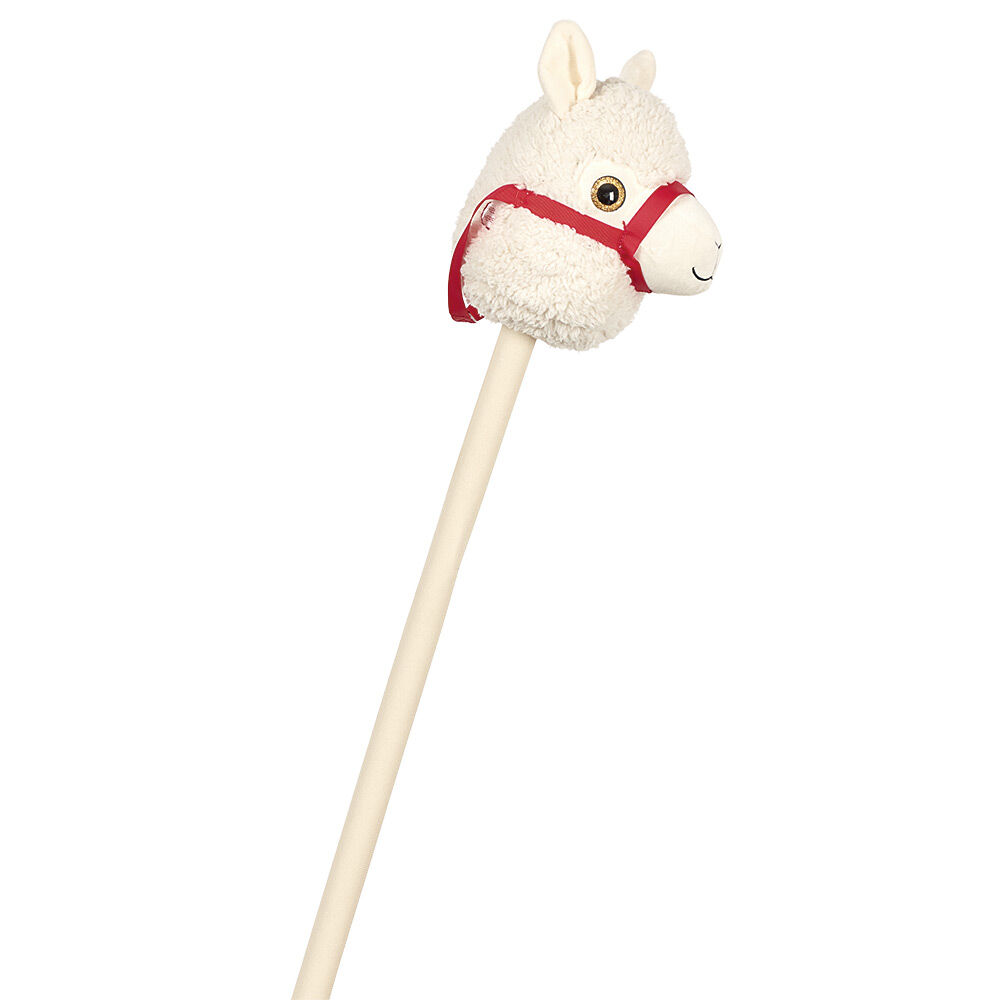 Lama à chevaucher blanc lanière rouge