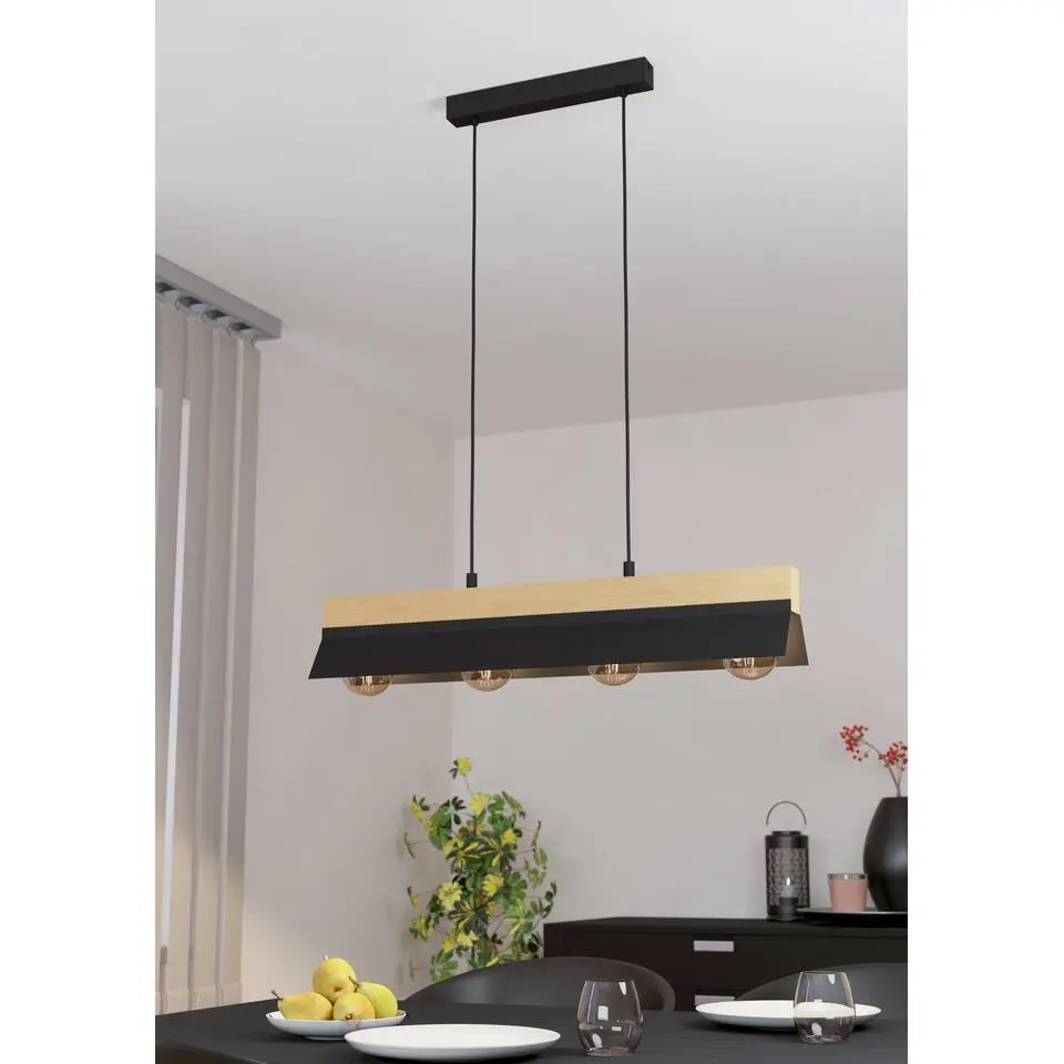 EGLO Tarrafo Hanglamp - E27 - 88 cm - Zwart/Bruin