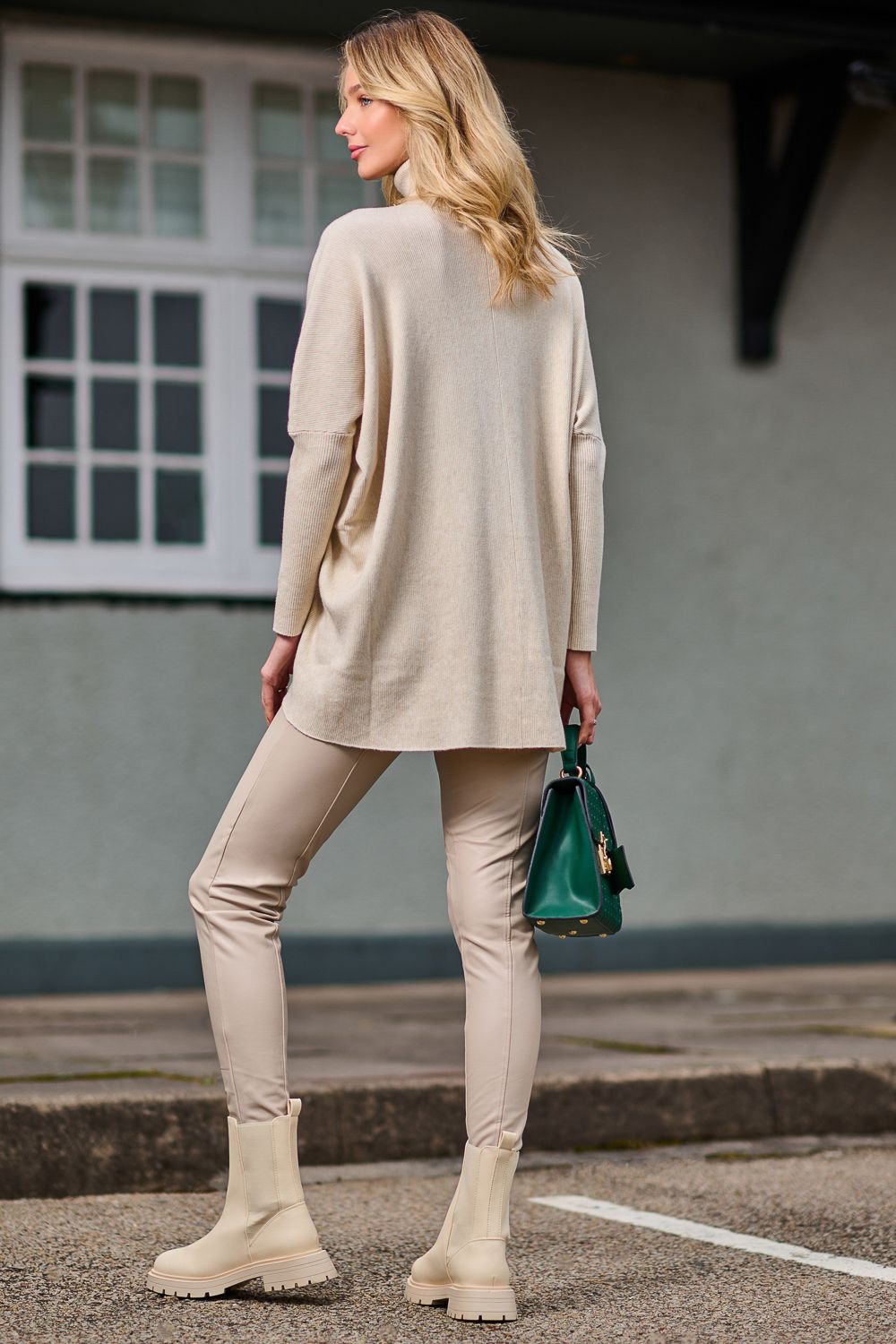 Jolie Moi Turtleneck Batwing Fine Knit Jumper