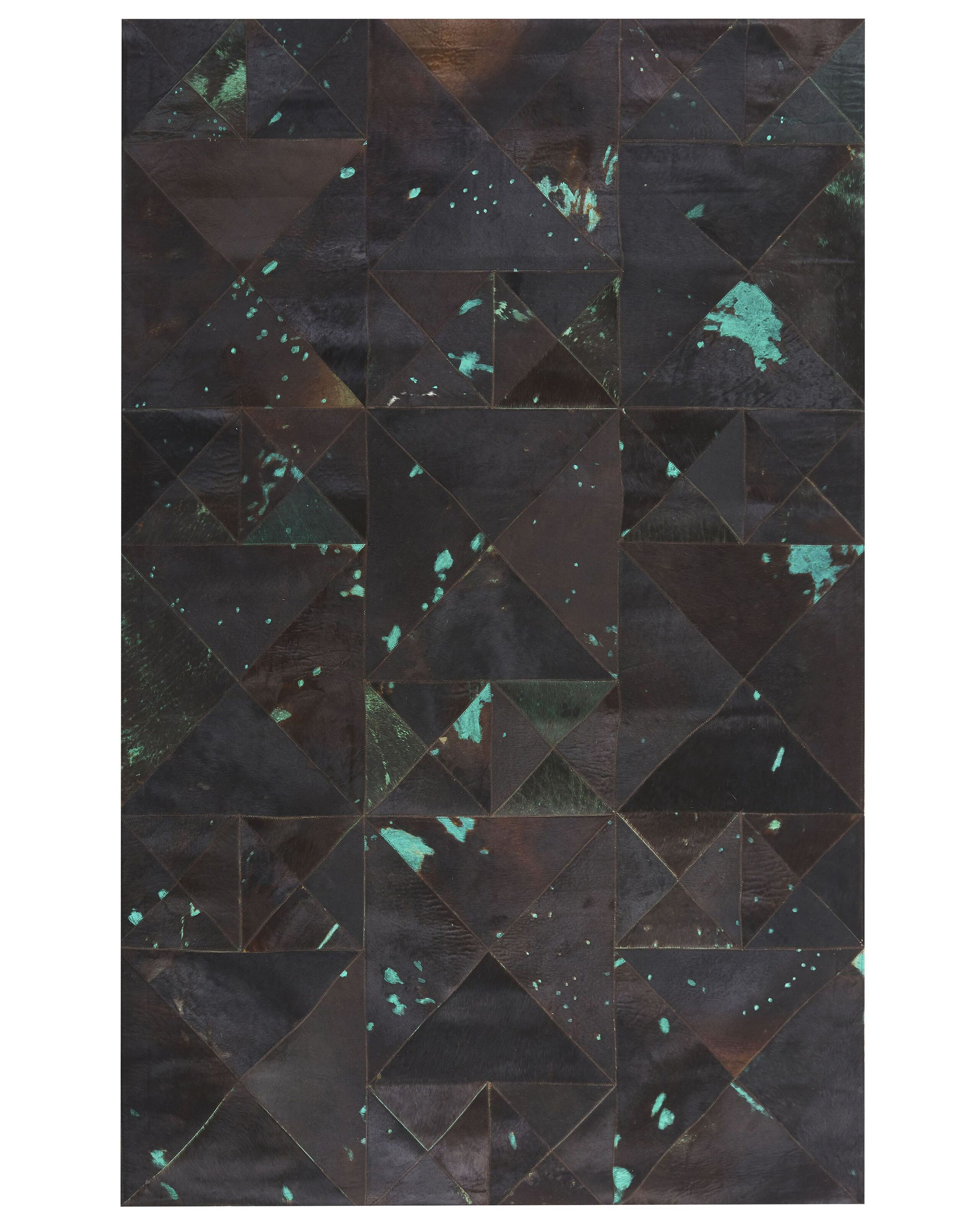 Dywan skórzany 140x200 cm ozdobny brązowy