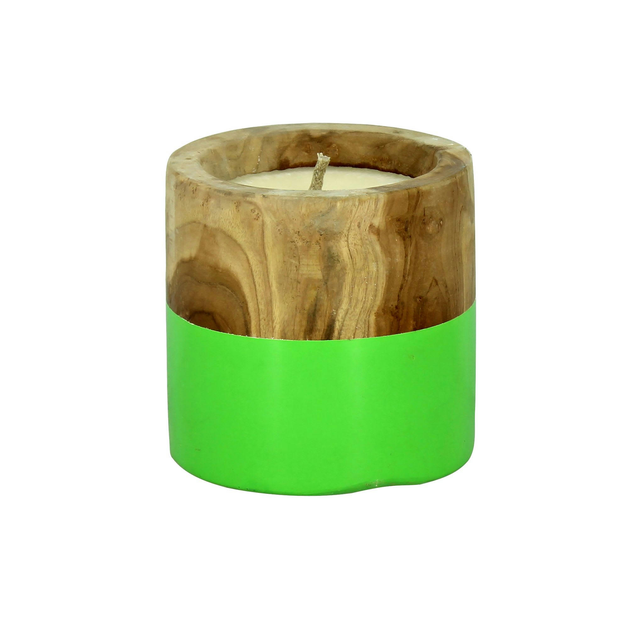 SIBU - Bougie pot en teck vert D40