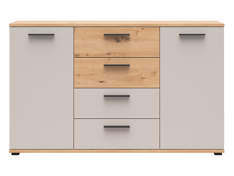 Komoda Sindara 150 cm z 2 drzwiami i 4 szufladami dąb artisan/kaszmir
