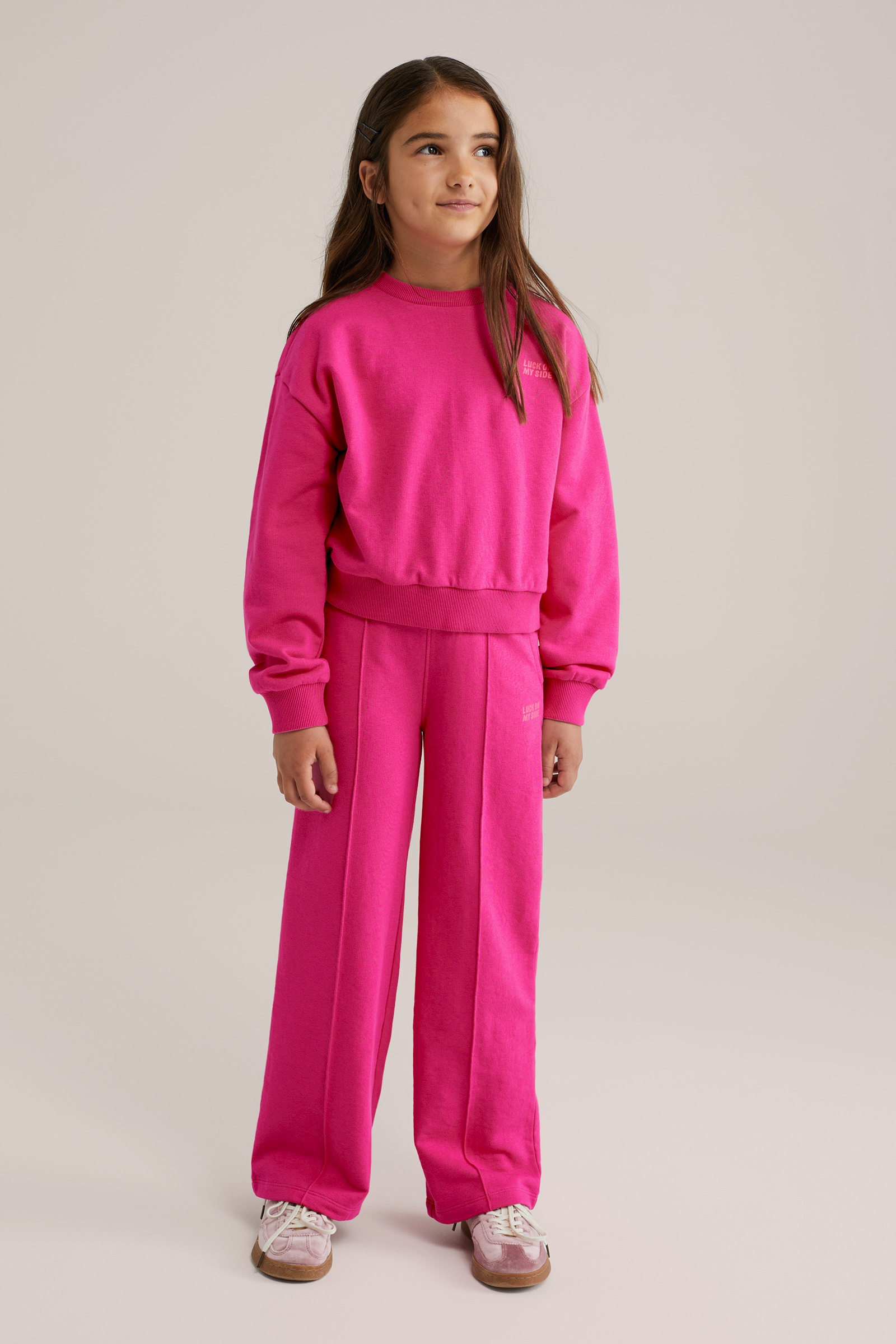 Meisjes oversized sweater met print