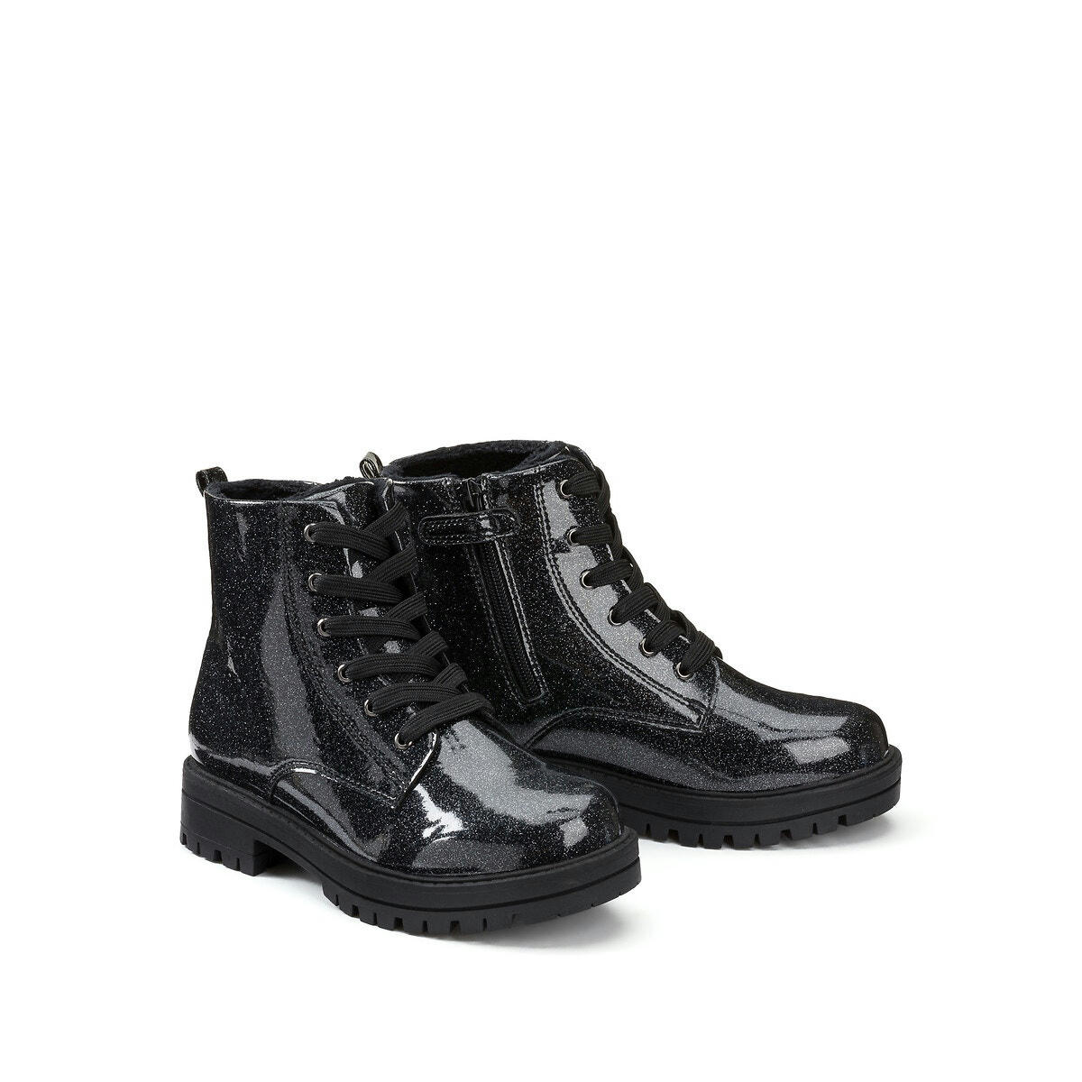 Bottines zippées et à lacets pailletées
