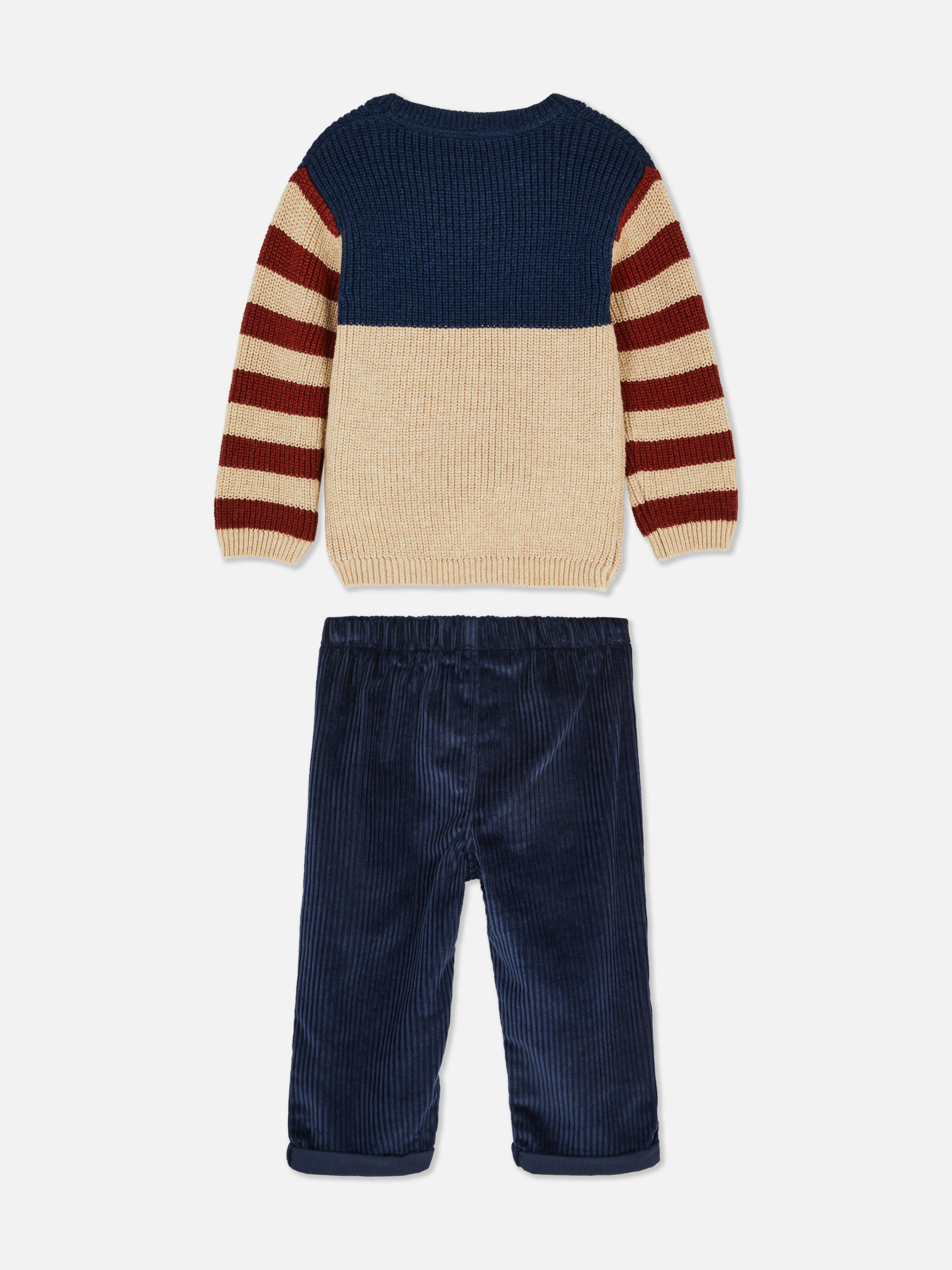0-36mths | Stripe Sweater and Corduroy Pants Set