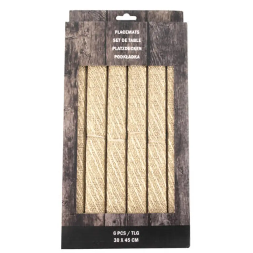 Svenska living Placemats - 6x stuks - polyester - 45 x 30 cm