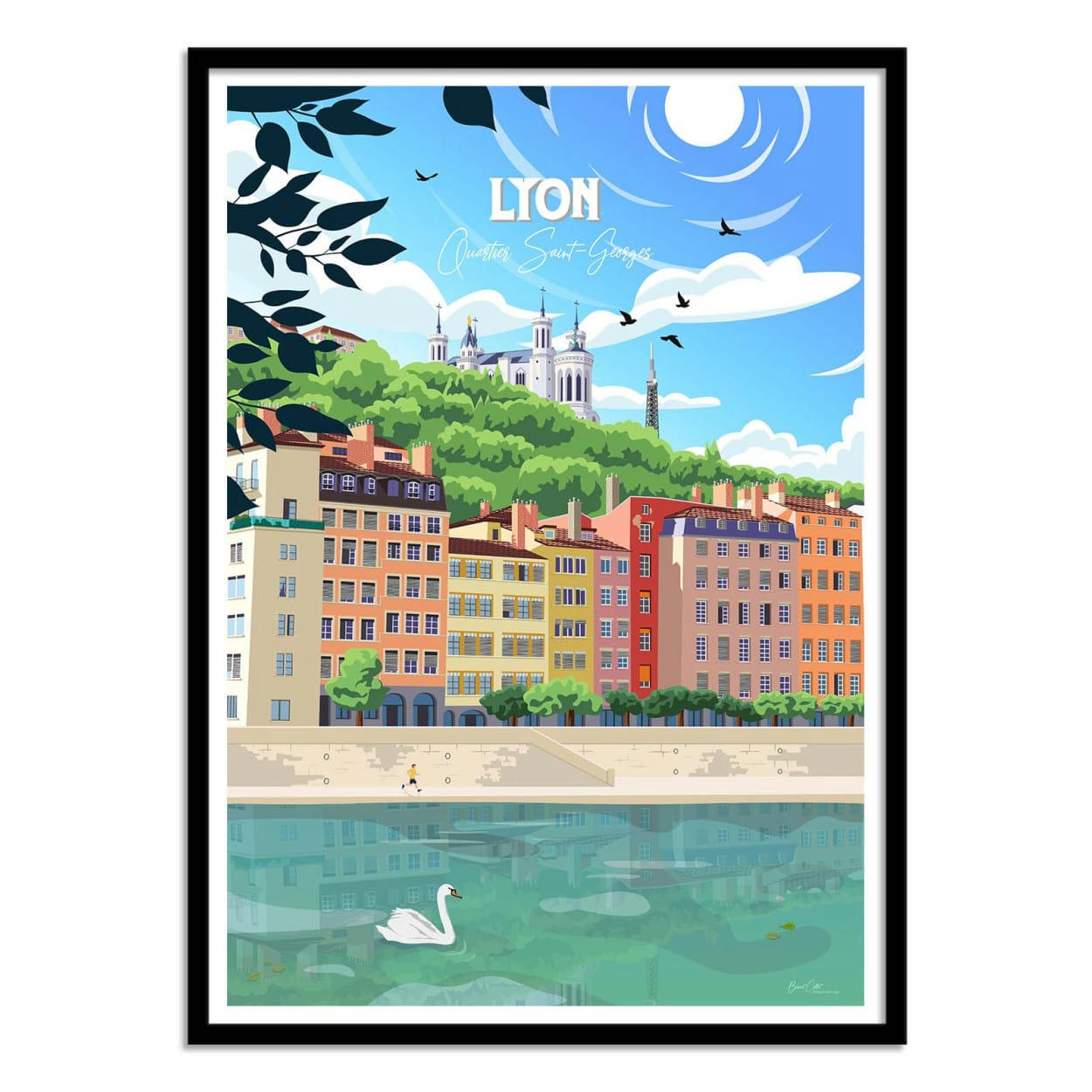 BENOÎT COLLET - LYON QUARTIER SAINT-GEORGES - BENOIT COLLET - Affiche d'art 50 x 70 cm