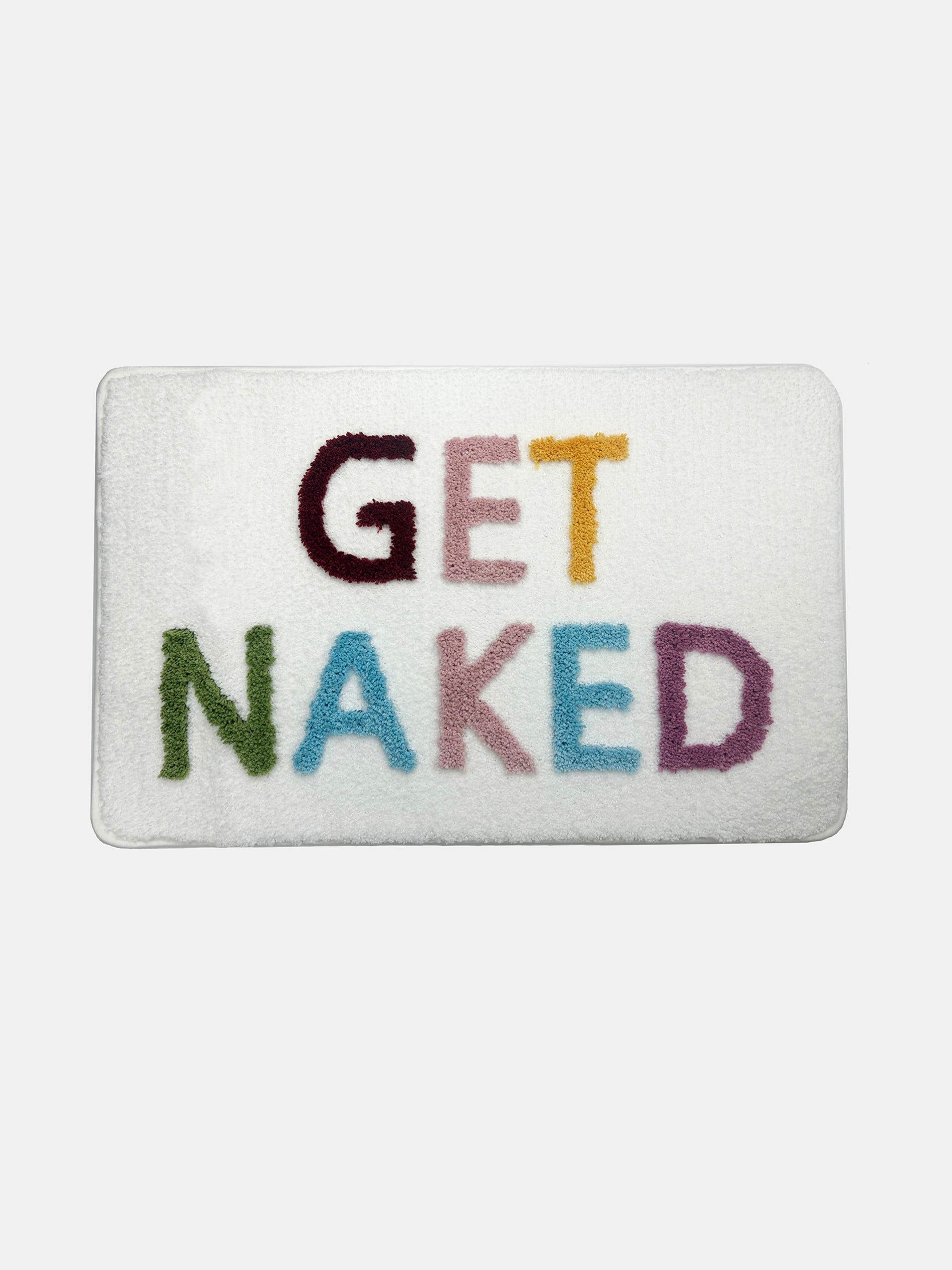 Dywanik łazienkowy z napisem GET NAKED