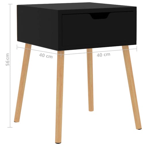 NNEVL Bedside Cabinet High Gloss Black 40x40x56 cm Chipboard