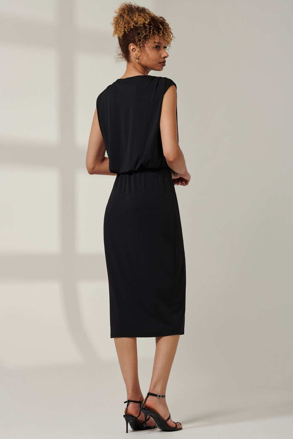 Jolie Moi Kira Tiered Draped Bodycon Dress