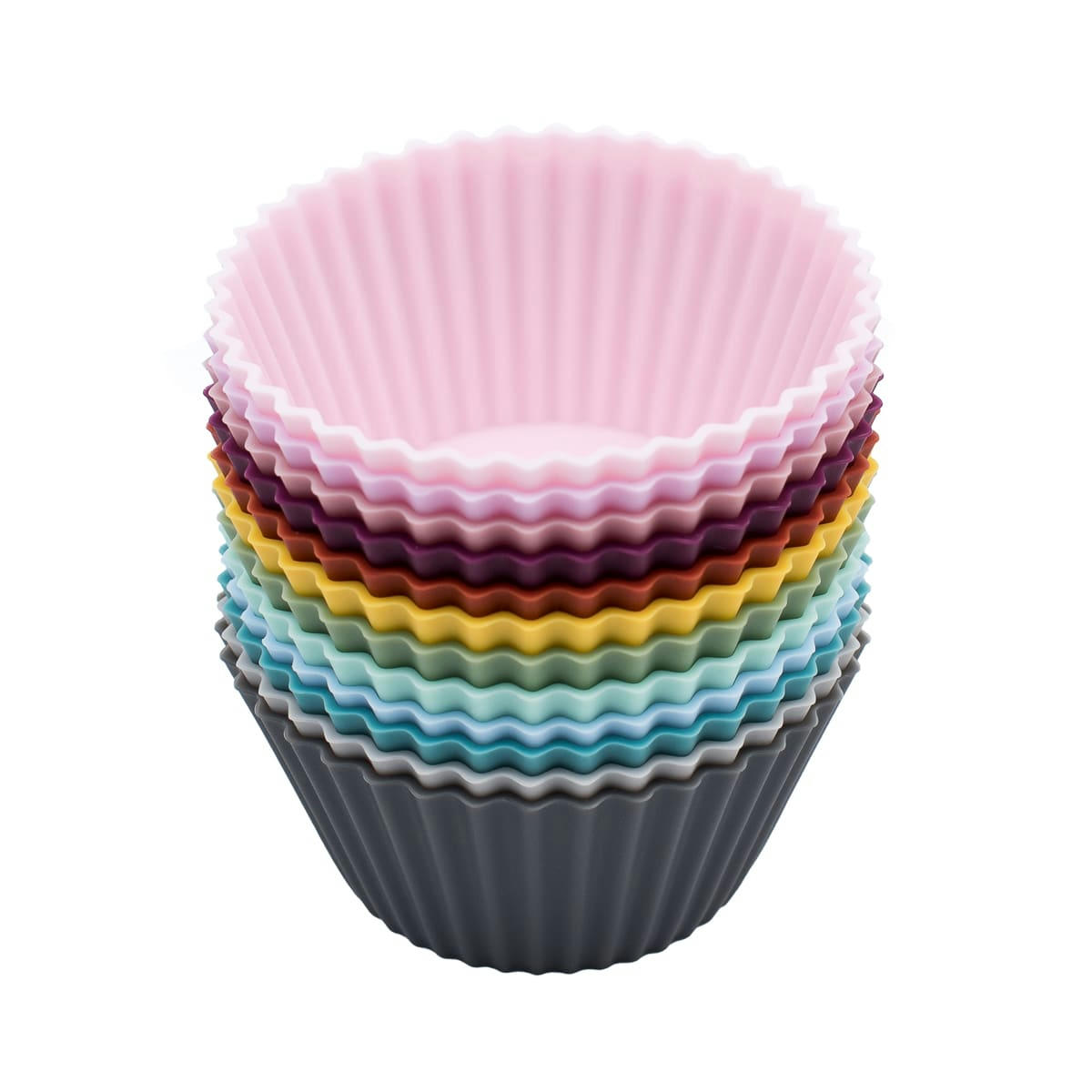 - Moules à muffins en silicone  Multicolore