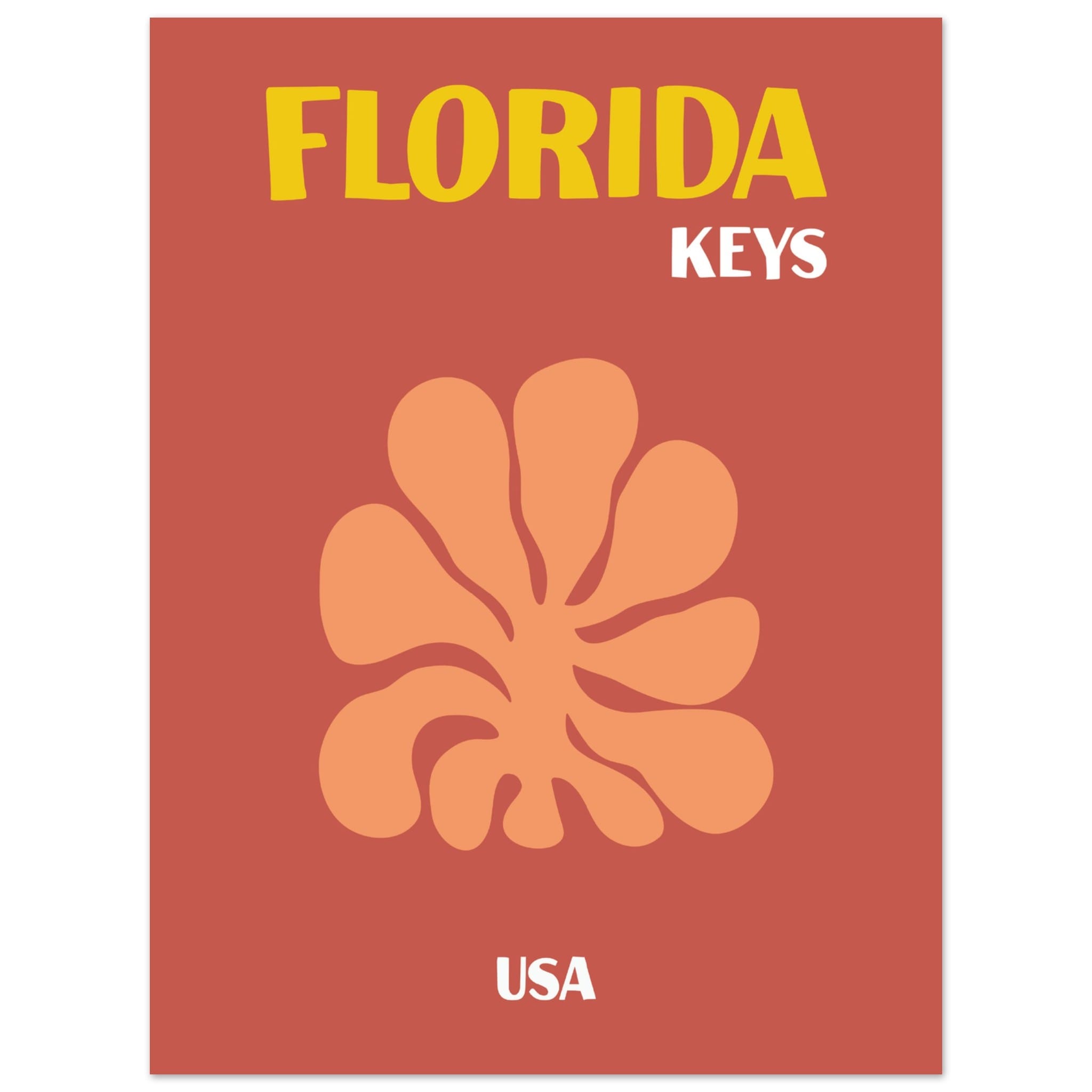 Artfulprints Poster USA - Florida Keys  - 30x40 cm - Terracotta