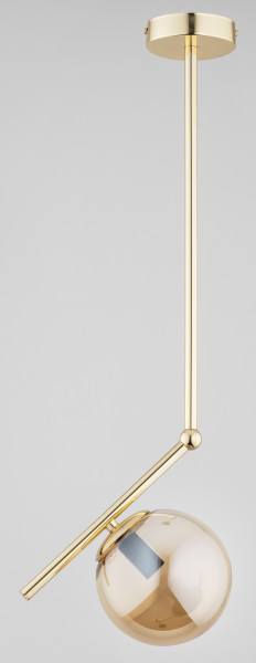 Lampa wisząca złoto-bursztynowy LIBERTY 1xE14x10W wym: 68x15x24 cm Alfa