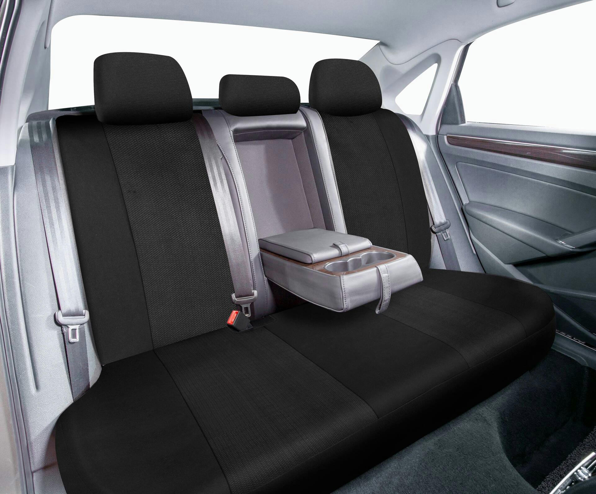 AutoTrends Black & Red Sports Car Seat Cover Kit for Back Bench Seat, 3-pk