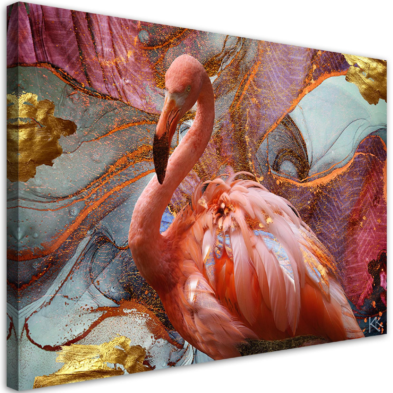 Feeby Obraz na płótnie, Różowy flaming abstrakcja 60x40