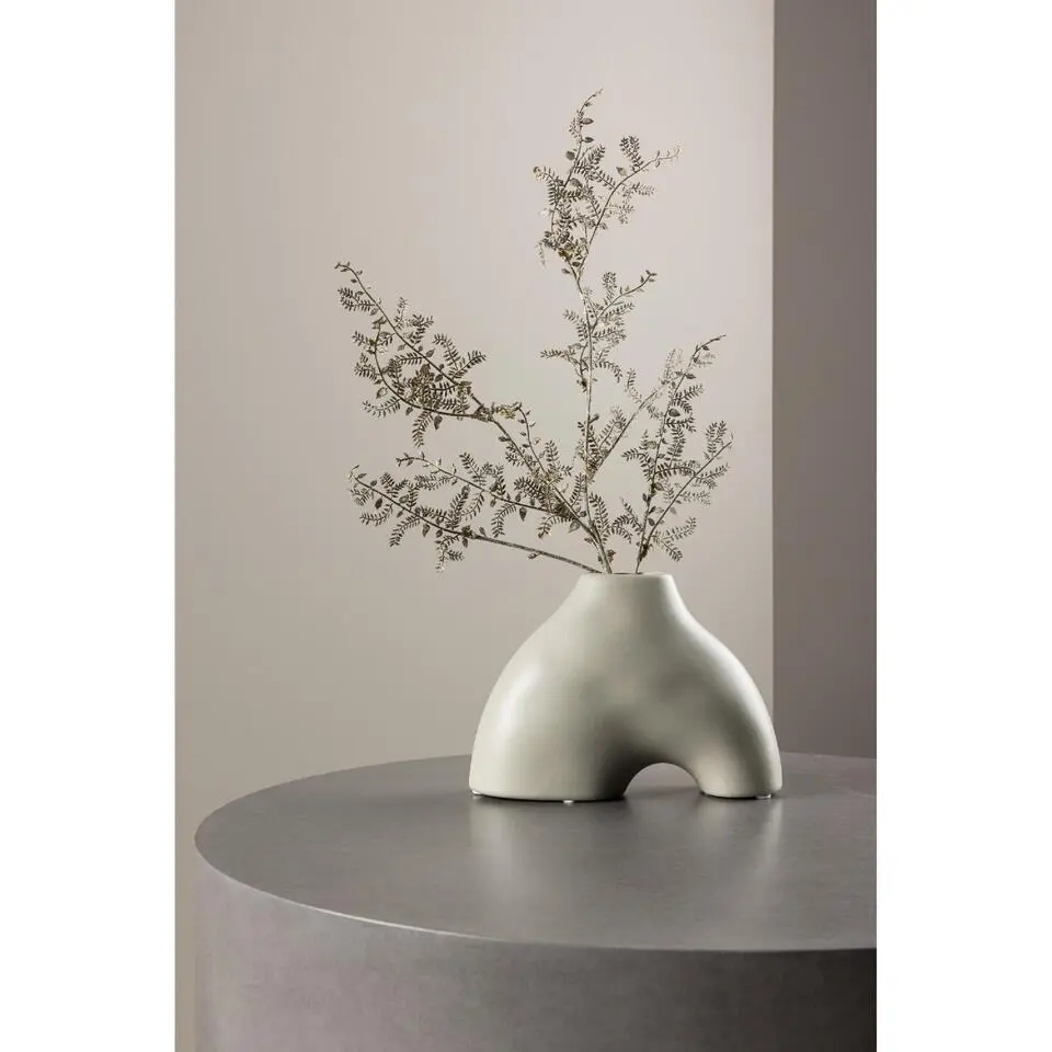 Nest of Nora Keramische vaas 15 cm - Licht grijs