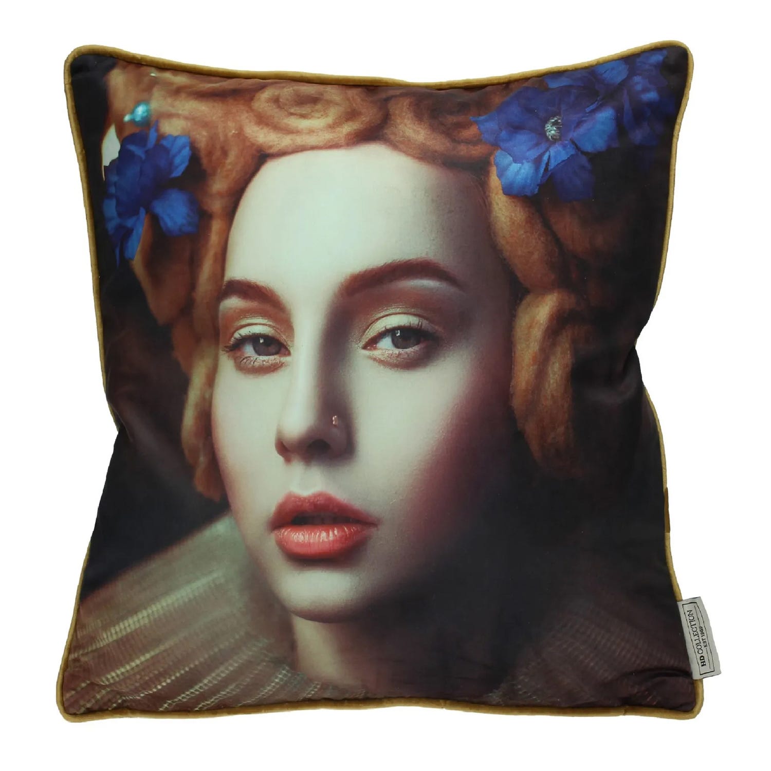 Cuscino in velluto 45x45 cm volto donna