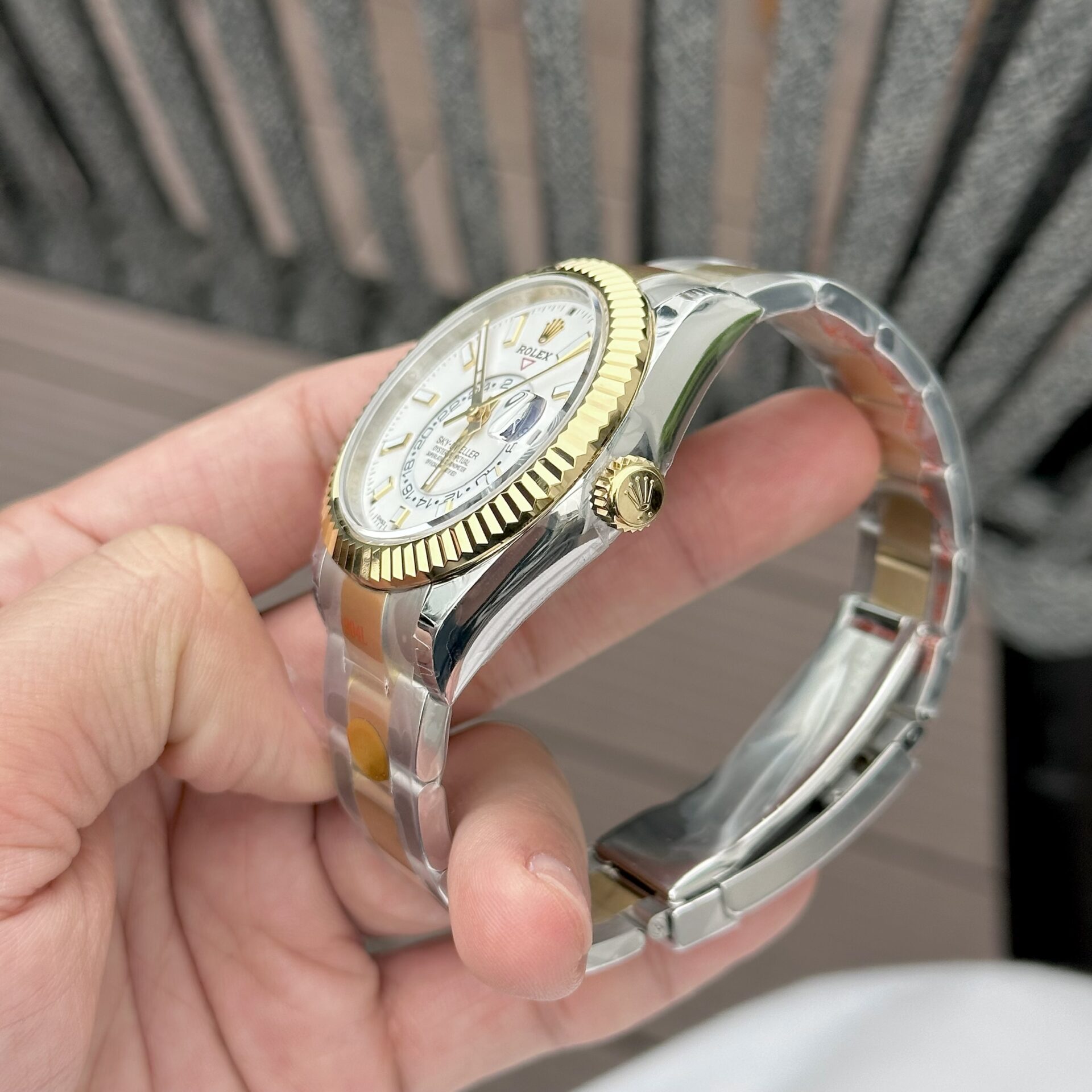 Rolex Sky-Dweller SS/YG Plated White Dial 42mm Oyster NBF Replica